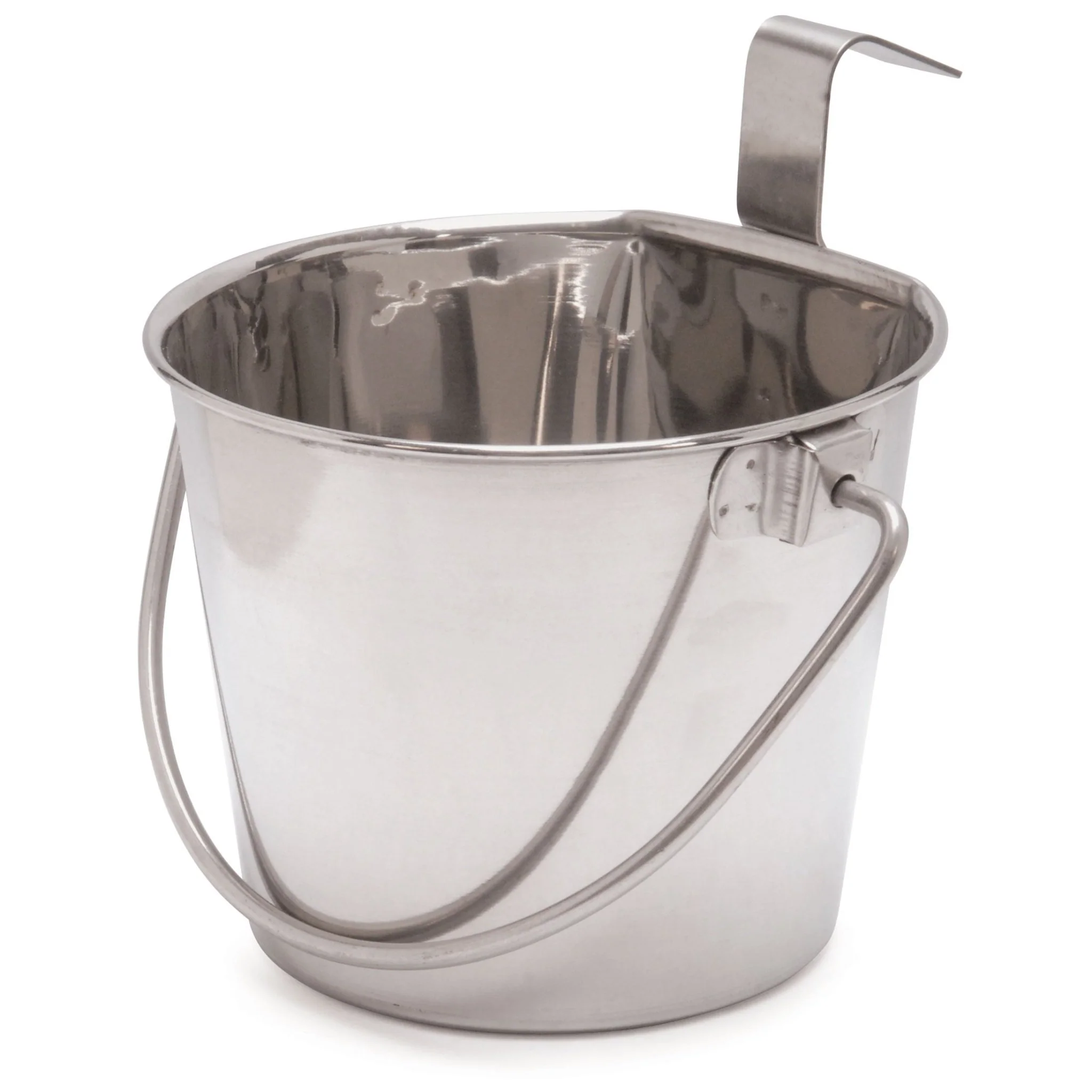 Jeffers Flat-Sided Stainless Steel Pails with Hook & Handle - Image 1