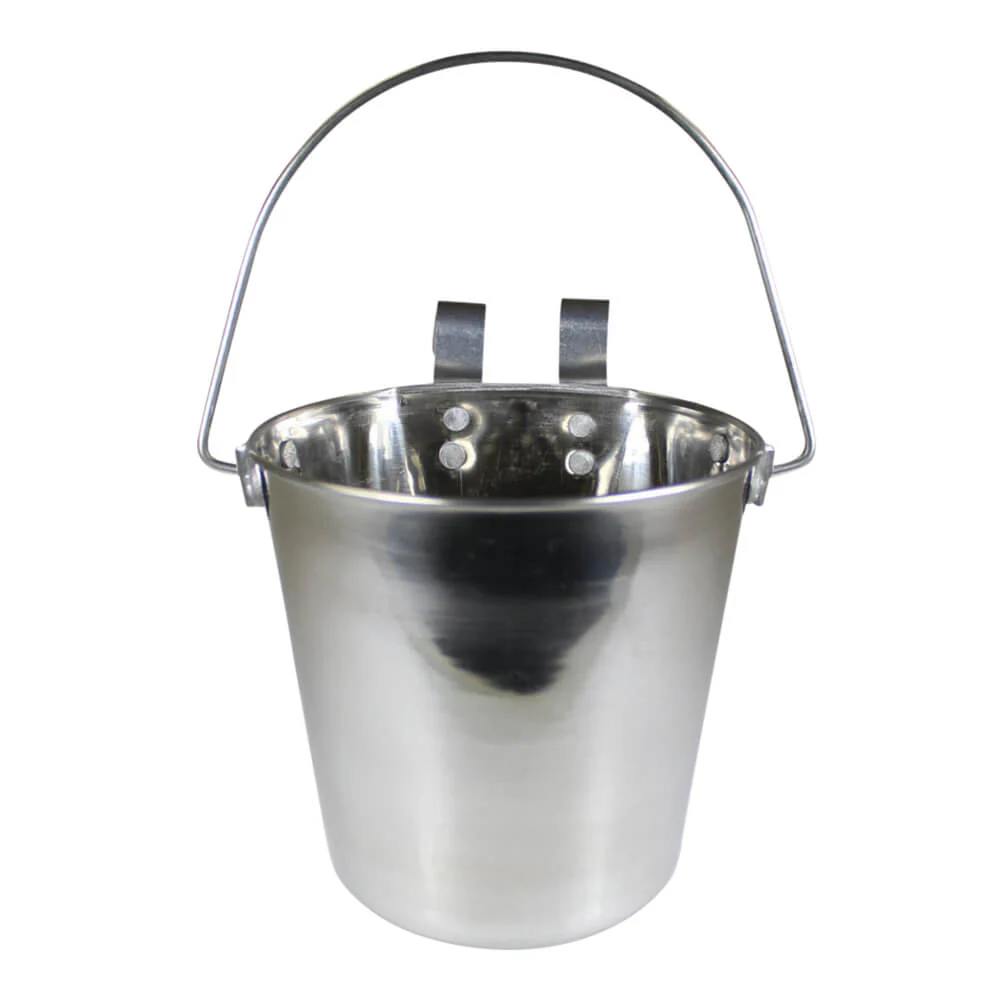 Stainless Steel Pail, Flat Sided Hook-On with Rivets - Image 3