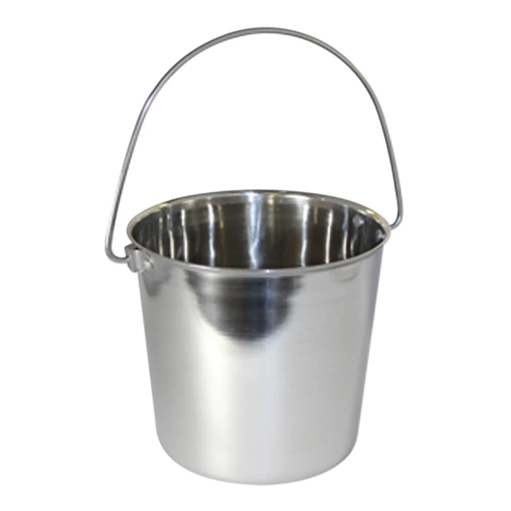 Stainless Steel Pail, Round with Rivets - Image 1