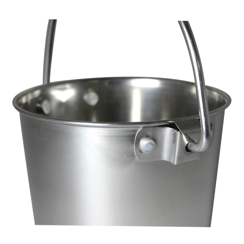 Stainless Steel Pail, Round with Rivets - Image 2