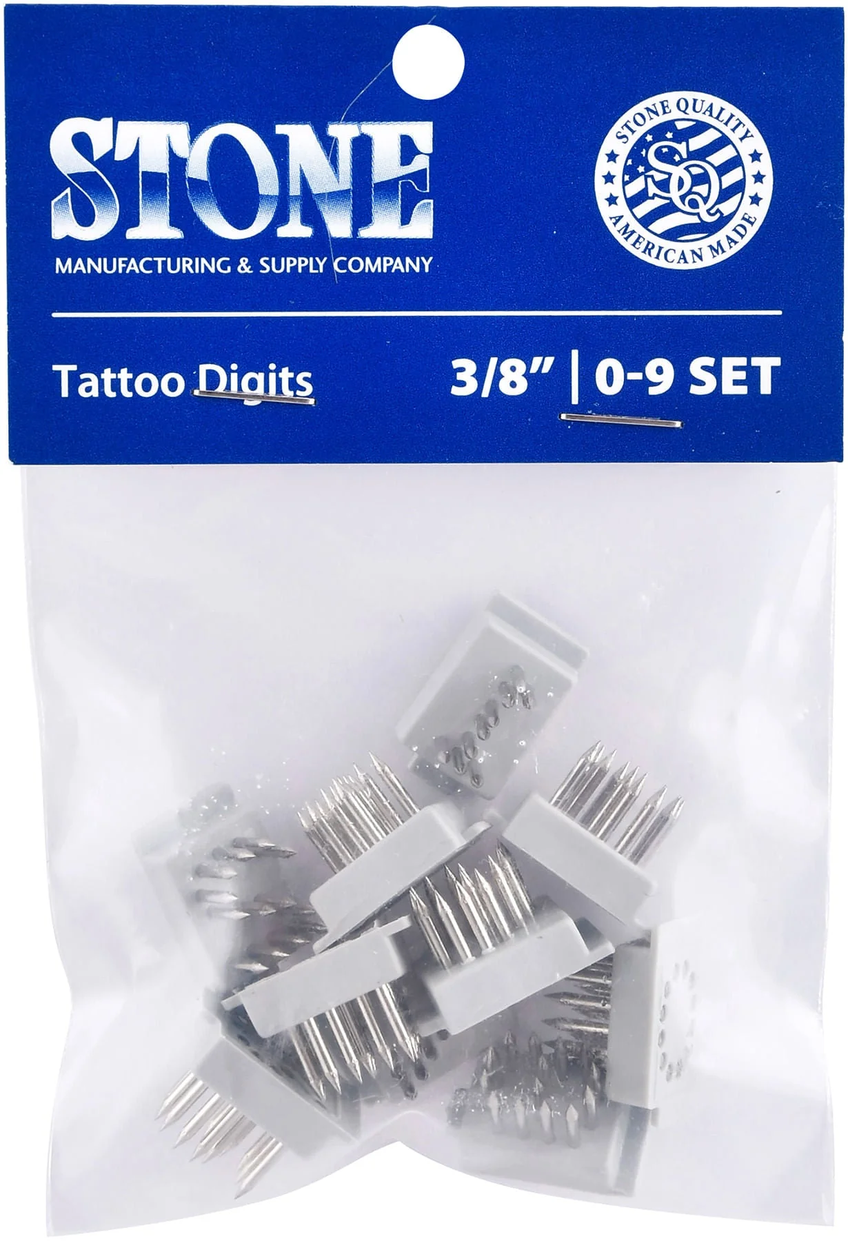 Stone Standard Tattoo Digits, 0-9 Set - Image 1