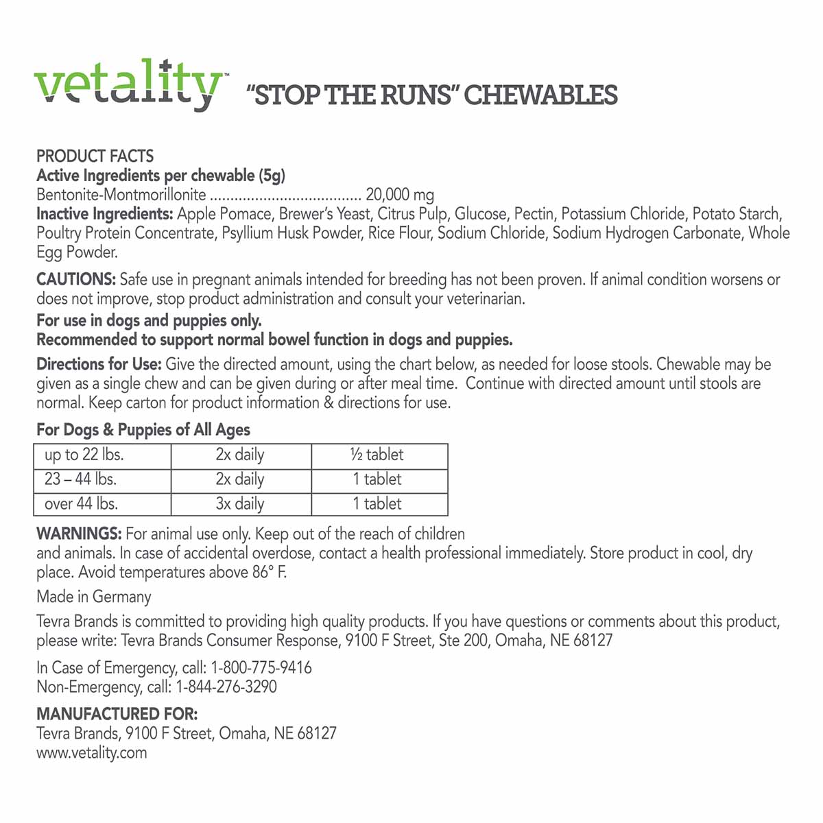 'Stop the Runs' Anti-Diarrhea Chewables for Dogs, 6-1 ct - Image 2
