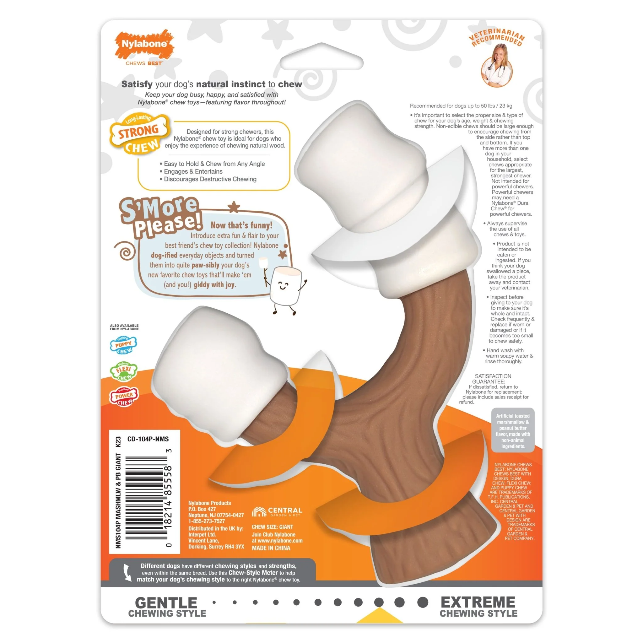 Strong Chew Marshmallow Stick Dog Toy, Marshmallow & Peanut Butter, Large/Giant, Up to 50 lbs. - Image 2