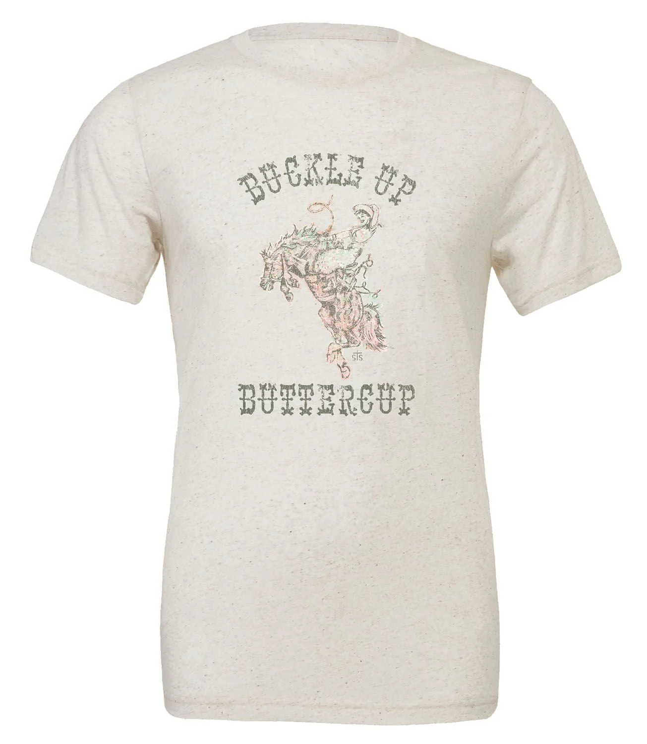 STS Buckle Up Buttercup Tee, Heather White - Image 3