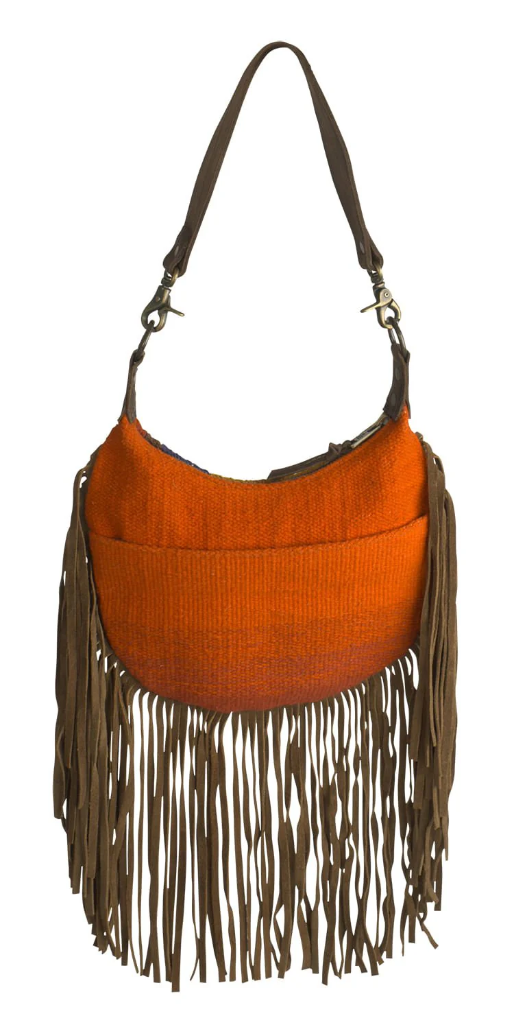 STS Crimson Sun Nellie Western Fringe Leather Trim Purse - Image 2