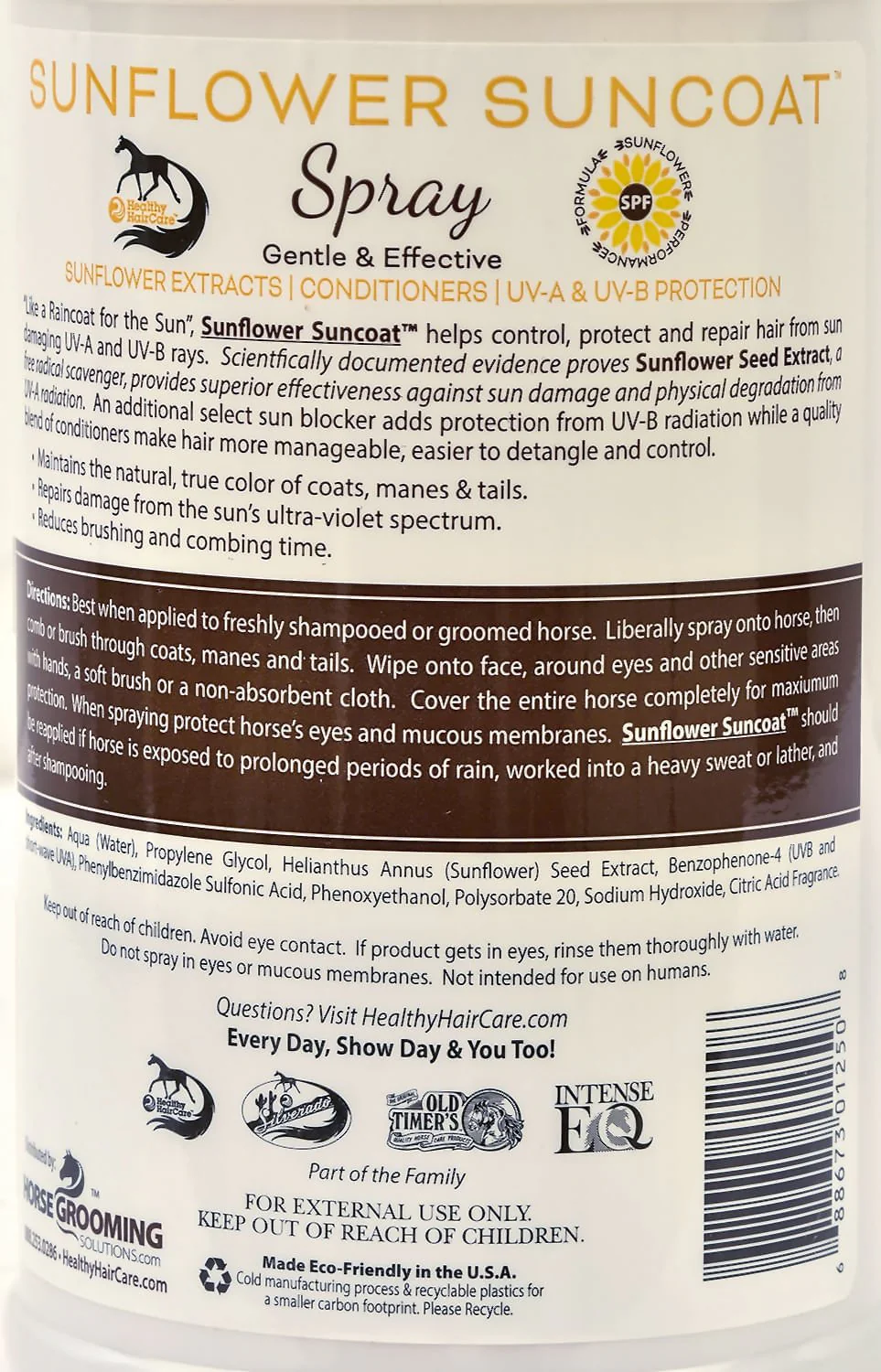 Sunflower Suncoat SPF Spray for Horses, 32 oz - Image 3