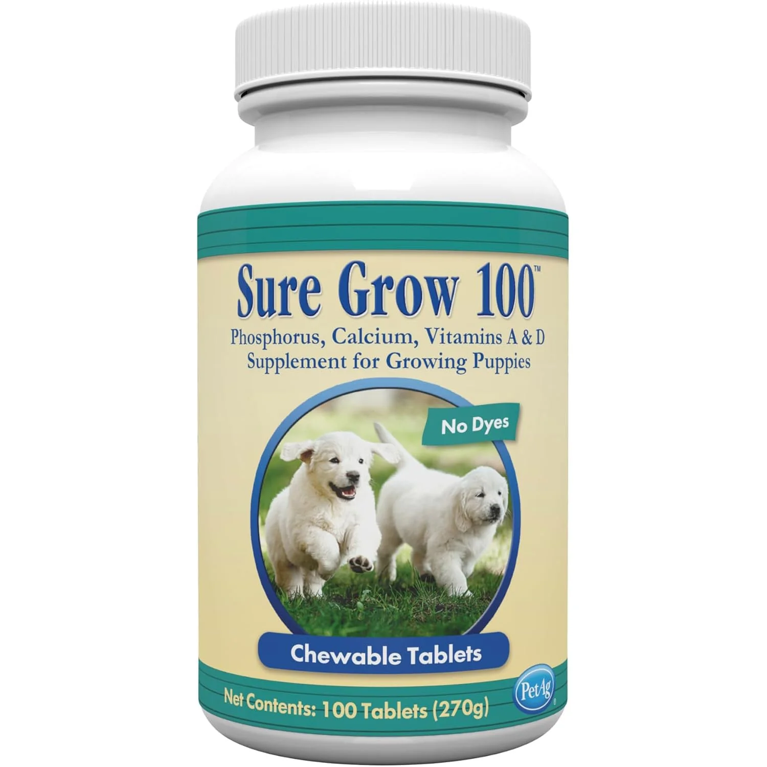 Sure Grow 100 Puppy Supplement, 100 Count Chewable Tablets - Image 1