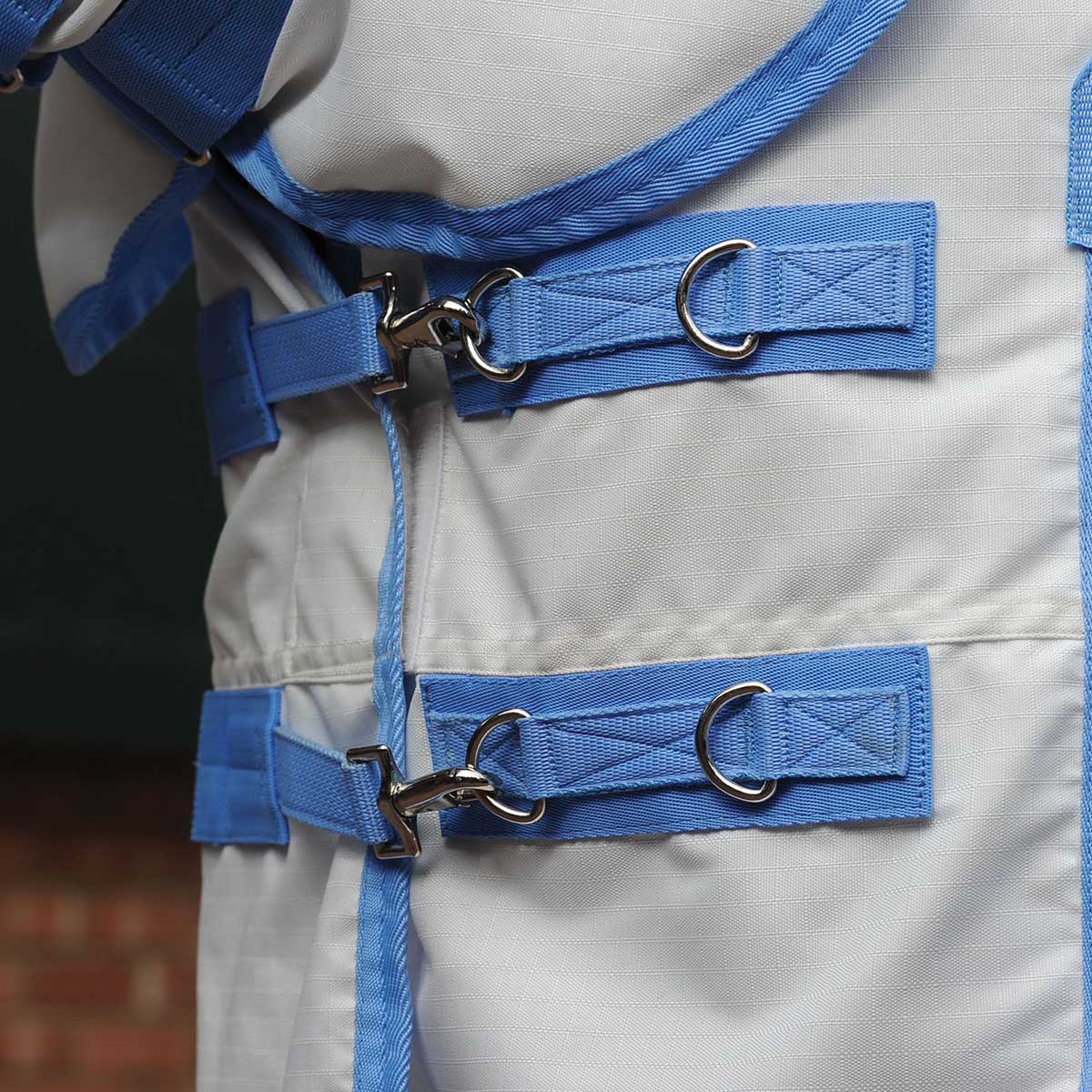 Sweet Itch Shield Combo Neck Horse Fly Sheet, White/Blue - Image 3