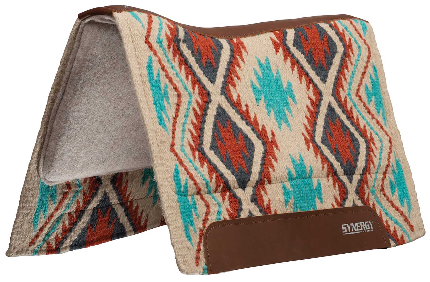 Synergy Contoured Performance Saddle Pad, Wool Blend Felt Lined, Firestorm - Image 2