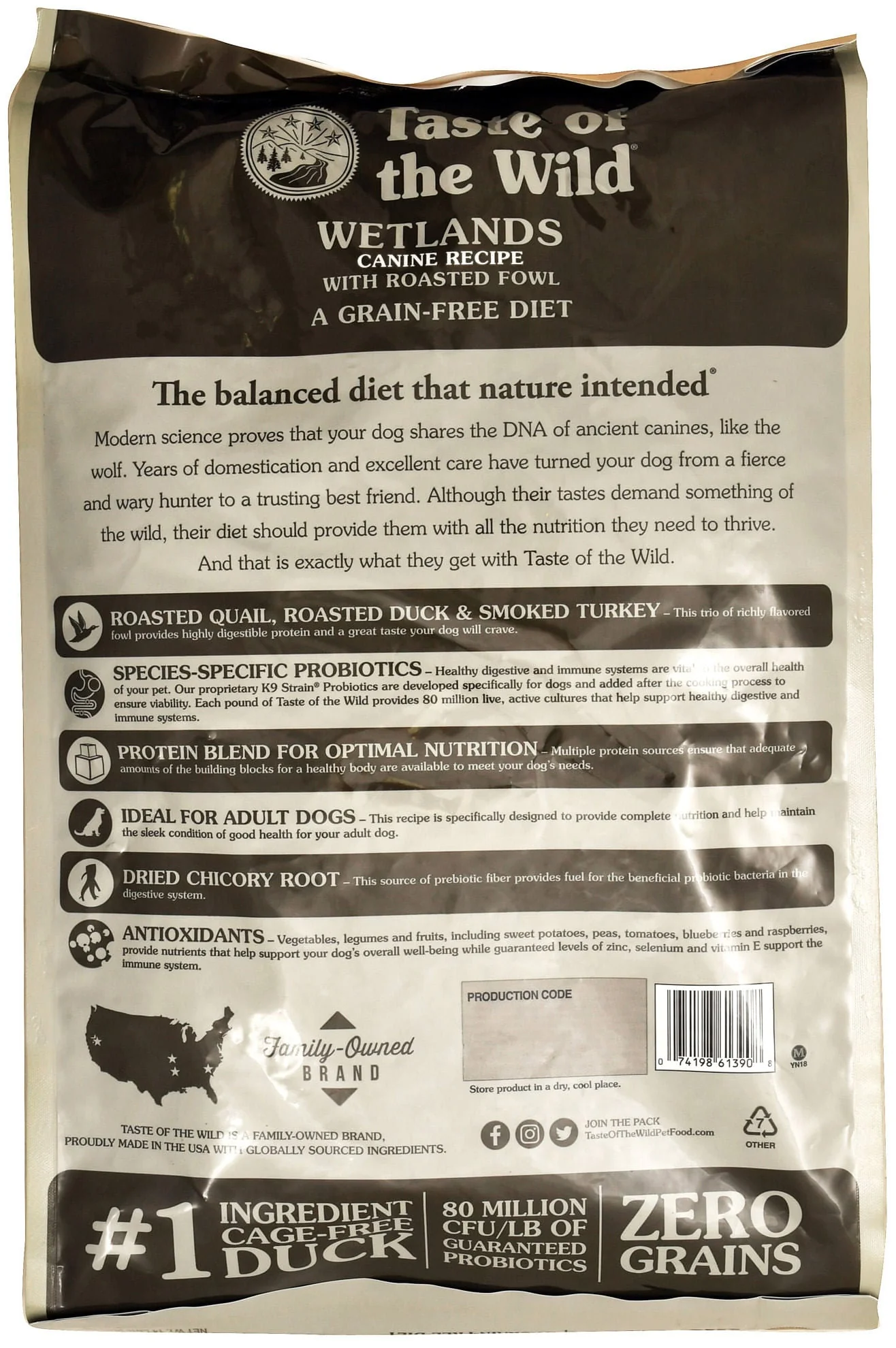 Taste of the Wild Wetlands Roasted Fowl Grain Free Dry Dog Food, 14 lb - Image 2