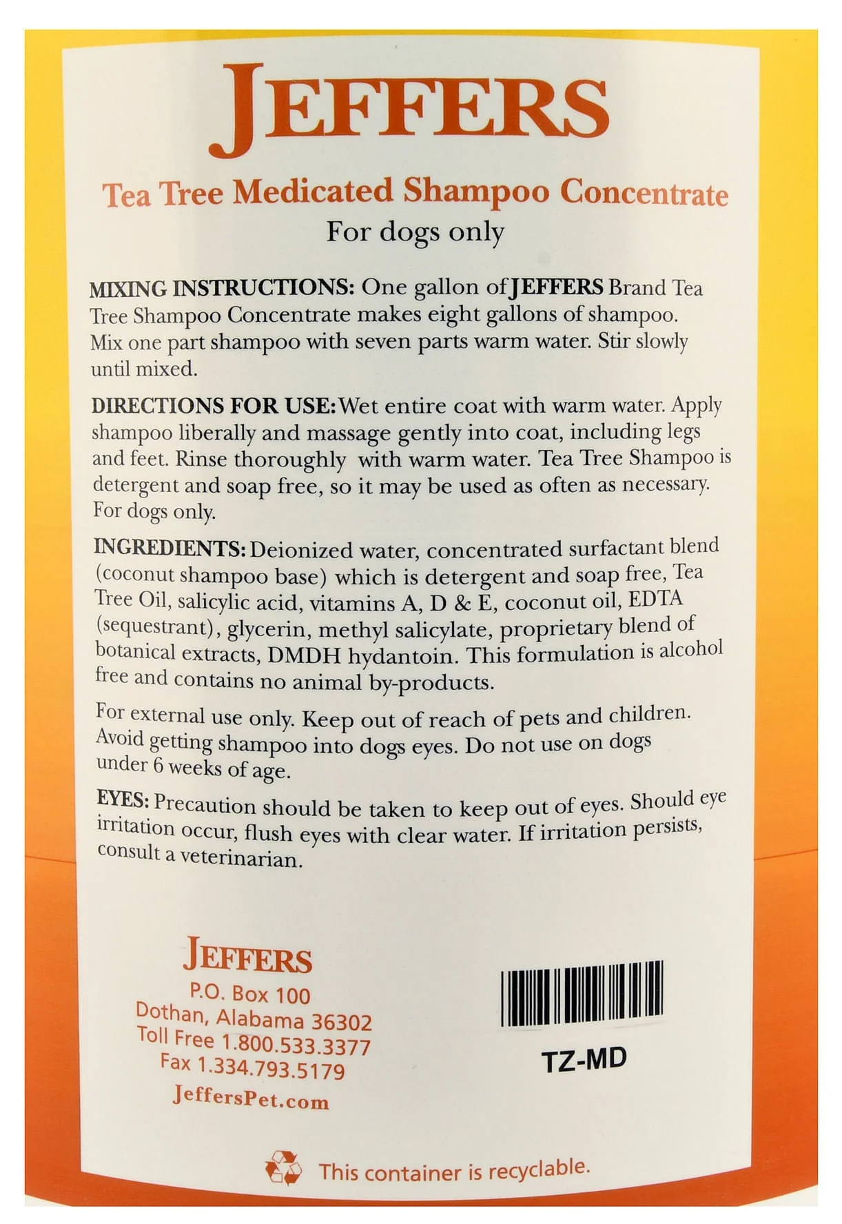 Jeffers Pet Tea Tree (Melaleuca) Medicated Dog Shampoo for Dry Skin - Image 3