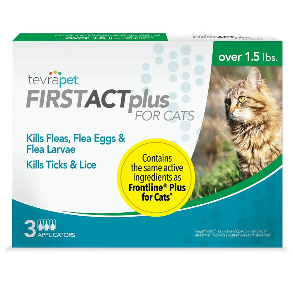 TevraPet FirstAct Plus for Cats, Over 1.5 lbs, 3 Doses - Image 1