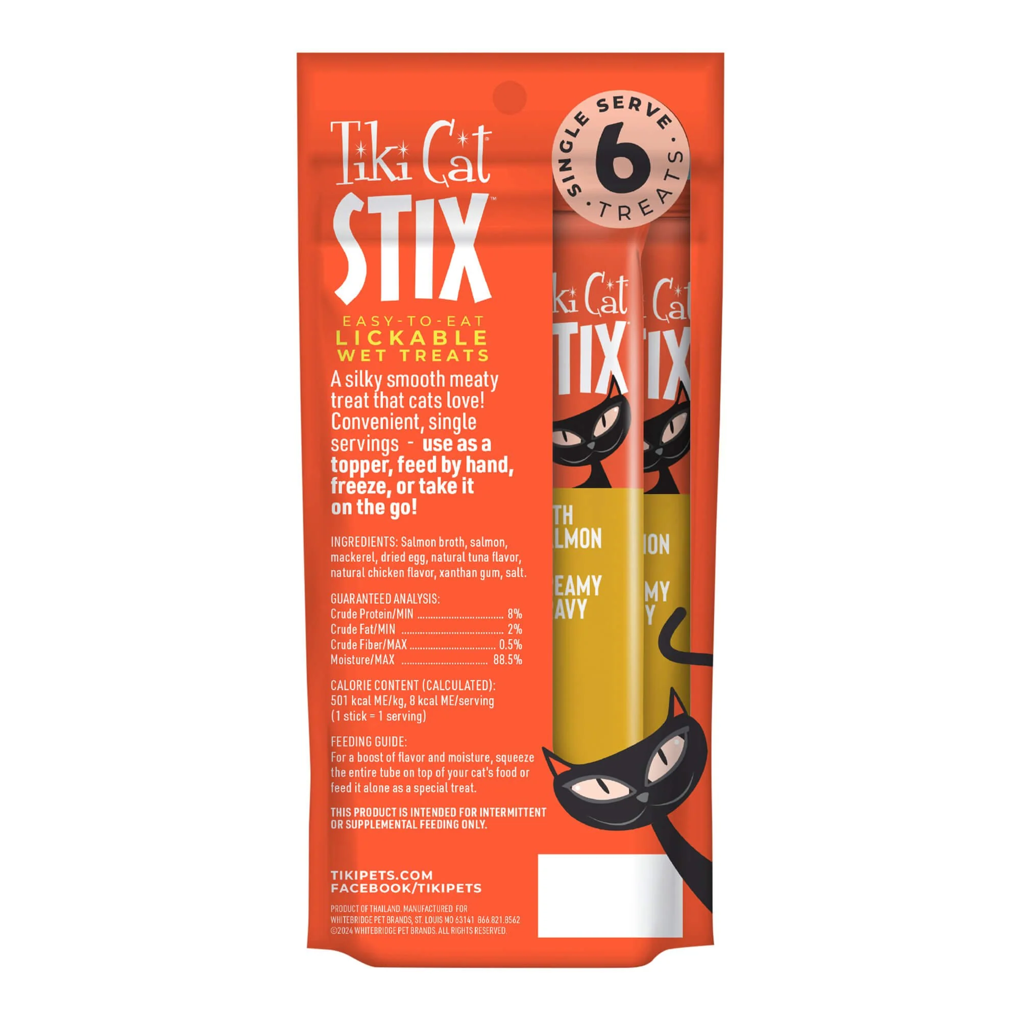 Tiki Cat Stix Wet Cat Treats, Salmon, Case of 12 (6 ct) - Image 2