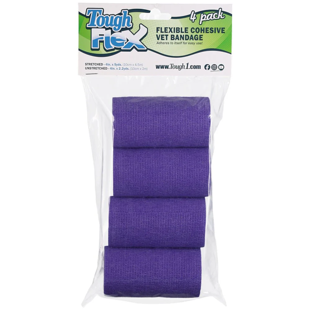 Tough Flex 4" Flexible Cohesive Vet Bandages, 4 pk - Image 1