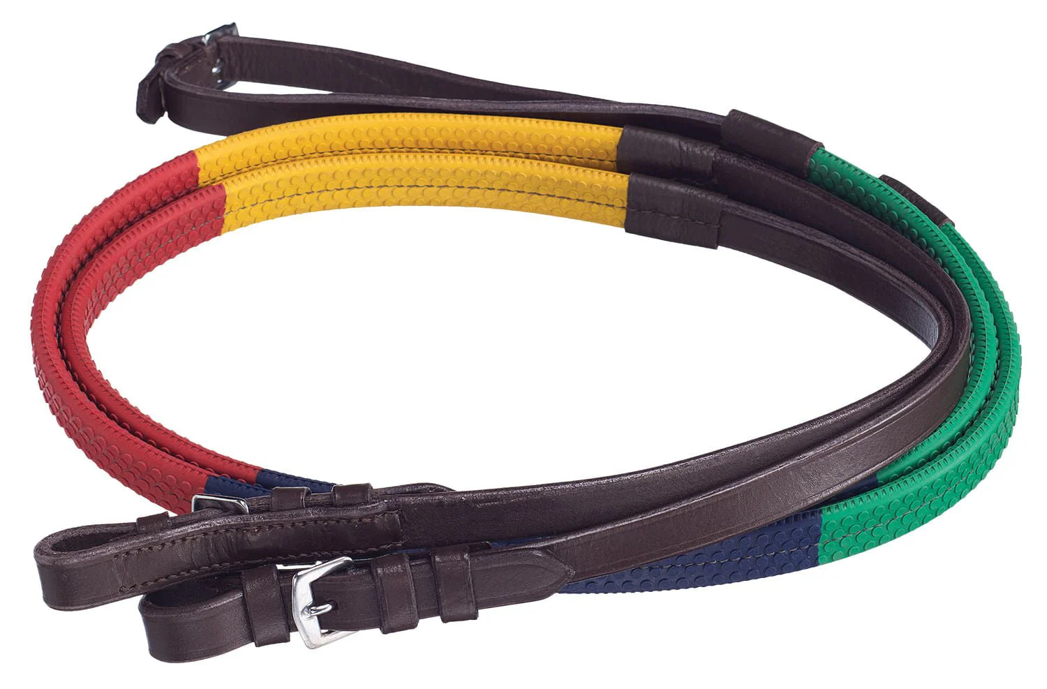 Tough1 Silver Fox Rubber Grip Schooling Reins - Image 1