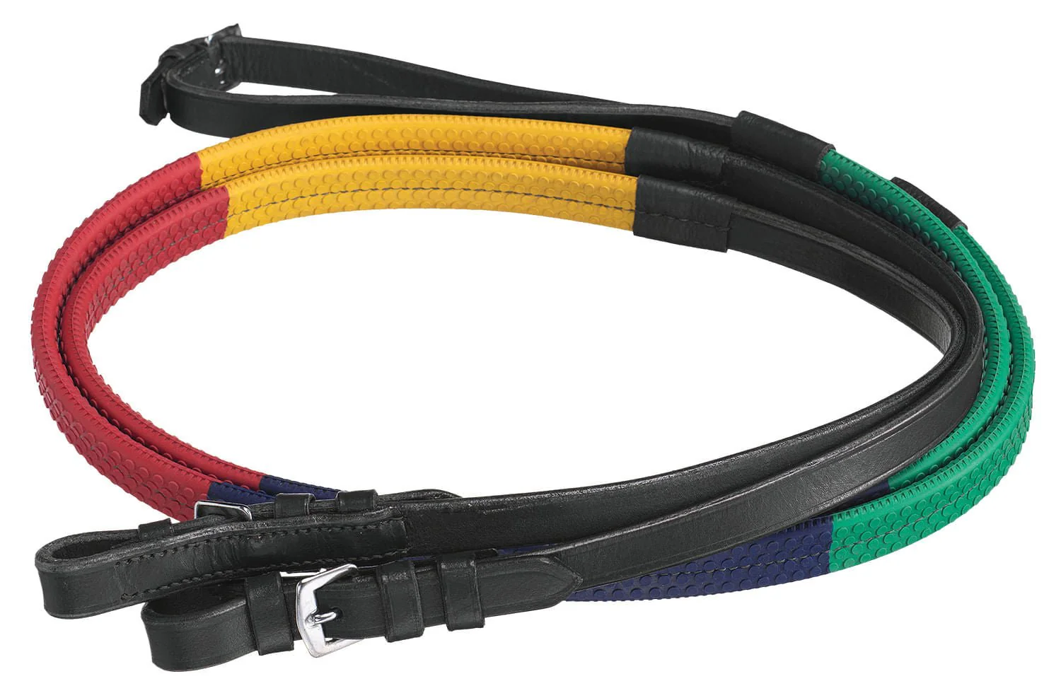 Tough1 Silver Fox Rubber Grip Schooling Reins - Image 2