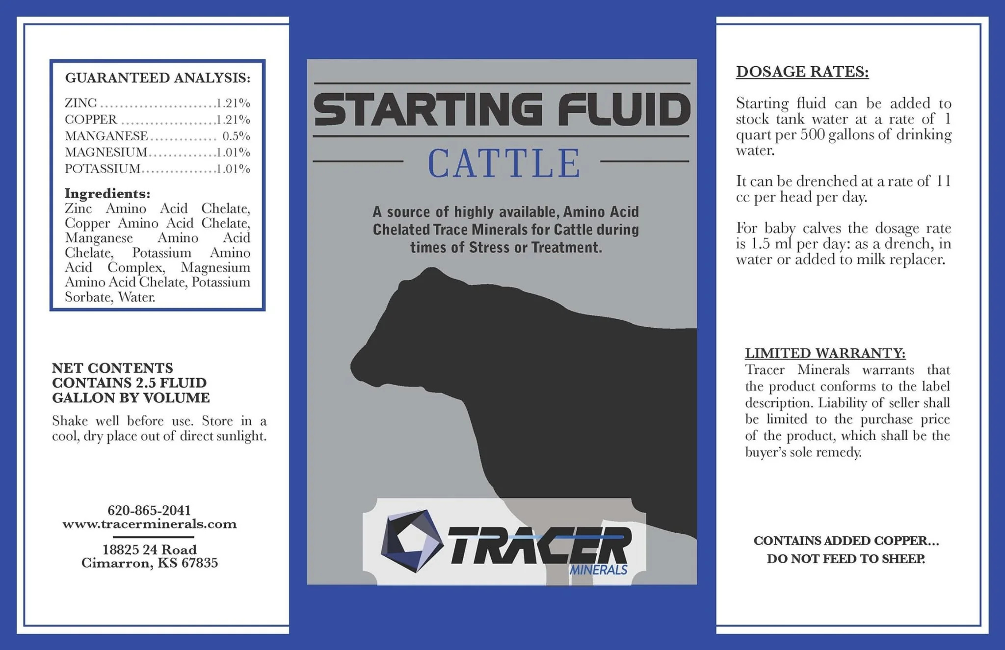 Tracer Starting Fluid Liquid Mineral Supplement for Horses, Swine, Cattle, Goats - Image 2