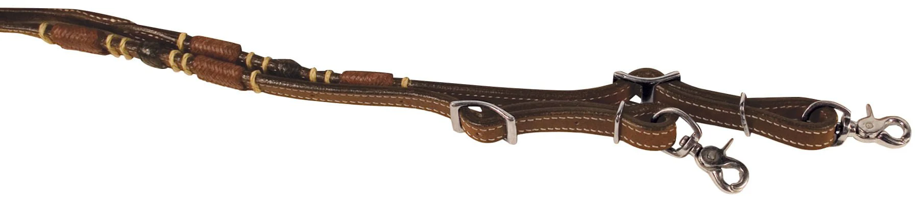 Buffalo Leather Tres Rawhide Roping Rein, 7 ft - Image 1