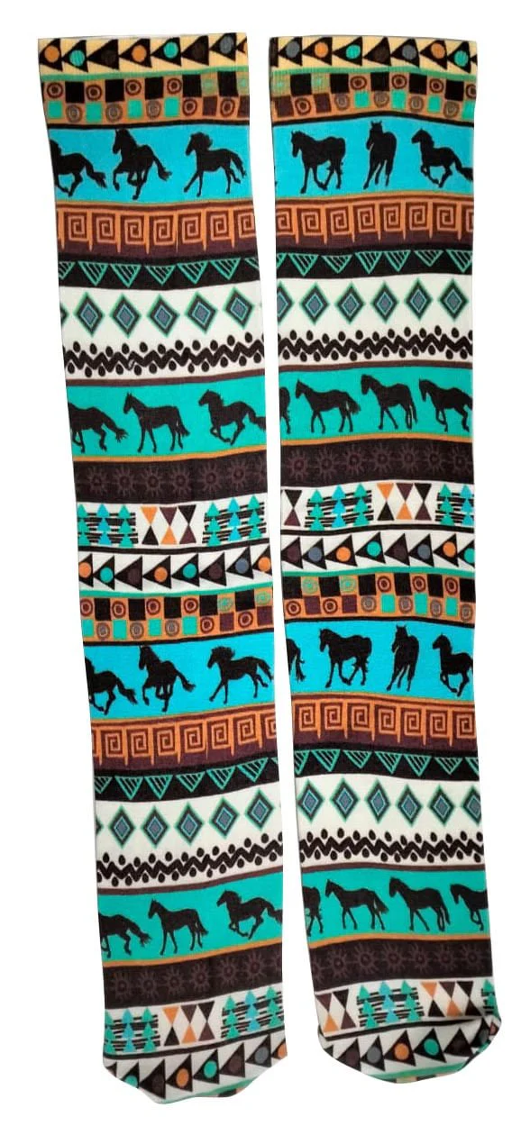Tribal Horses Socks, Pair