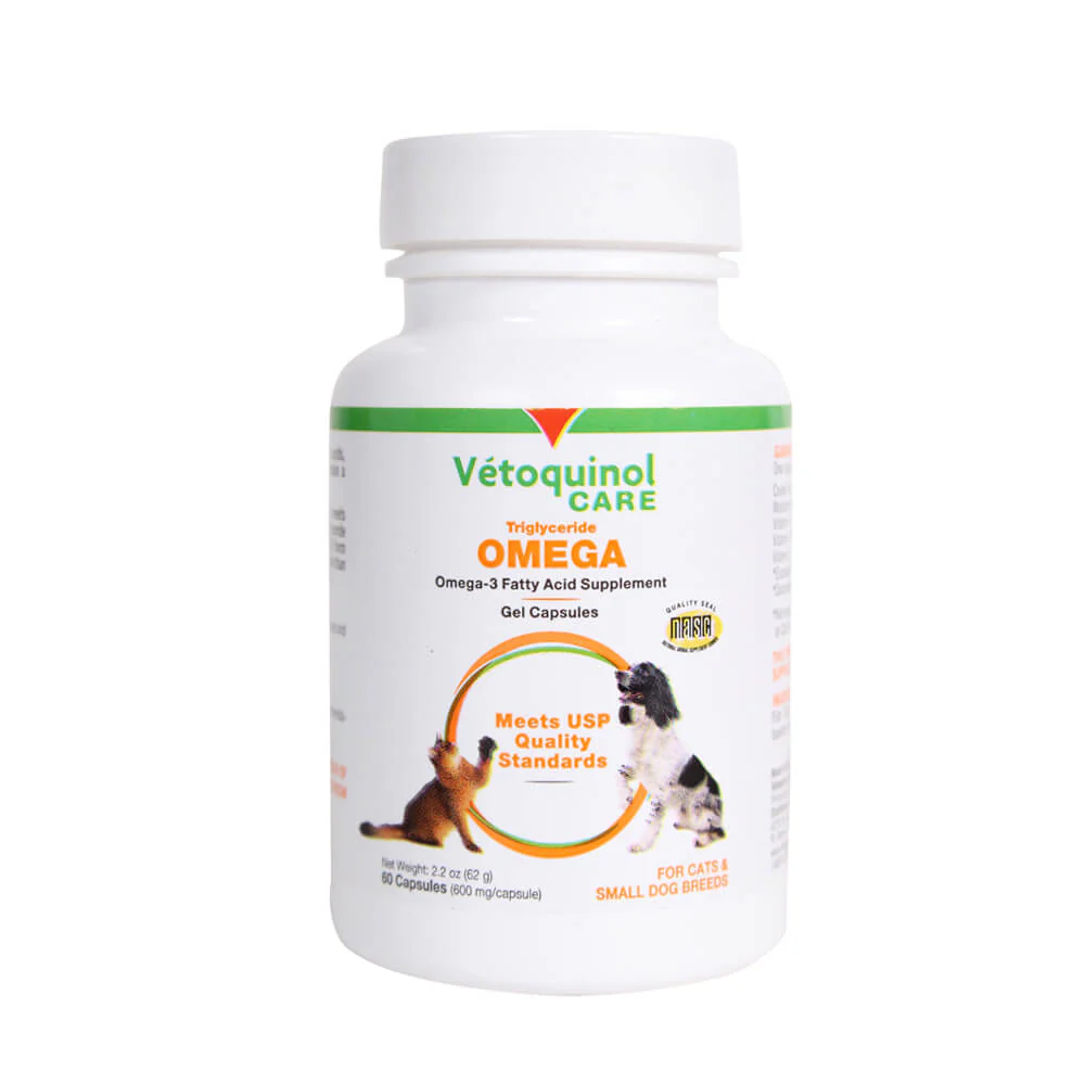 Triglyceride Omega-3 Fish Oil Capsules for Dogs & Cats – Skin, Coat & Joint Support, 60 ct - Image 1