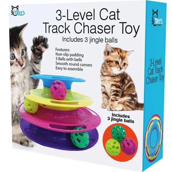 Triple Level Cat Toy Tower with Jingle Balls - Image 2