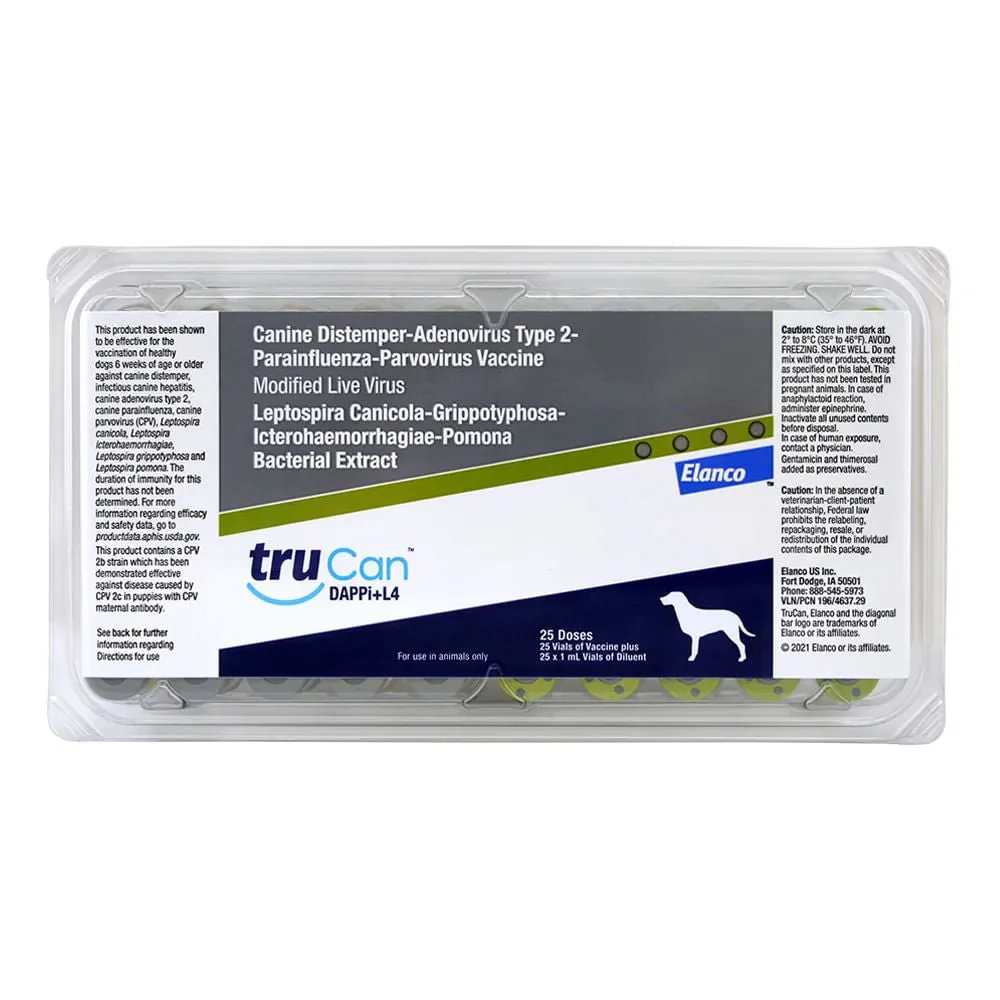TruCan DAPPi+L4 (formerly Duramune Max 5/4L), 25 Single Doses - Image 1