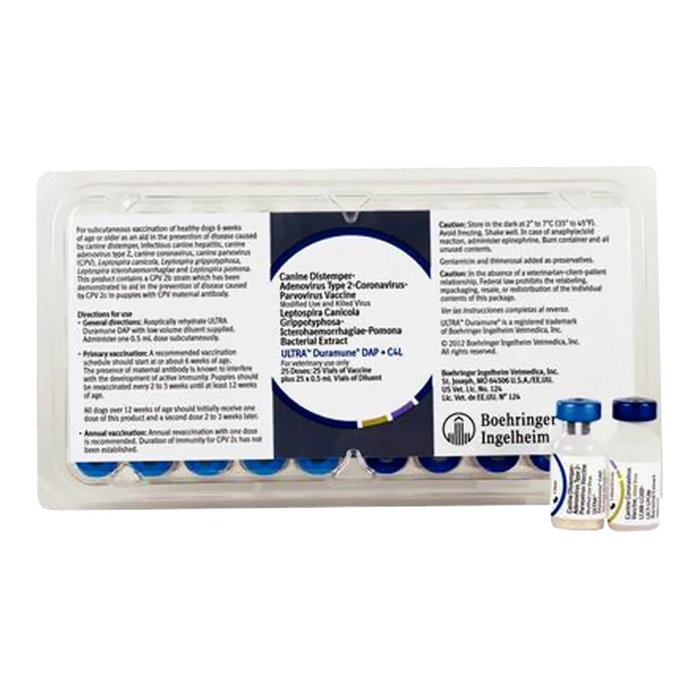 TruCan Ultra DAP+CL4 / Ultra Duramune DAP+C/4L Vaccine for Dogs (25 x 0.5ml) - Image 1