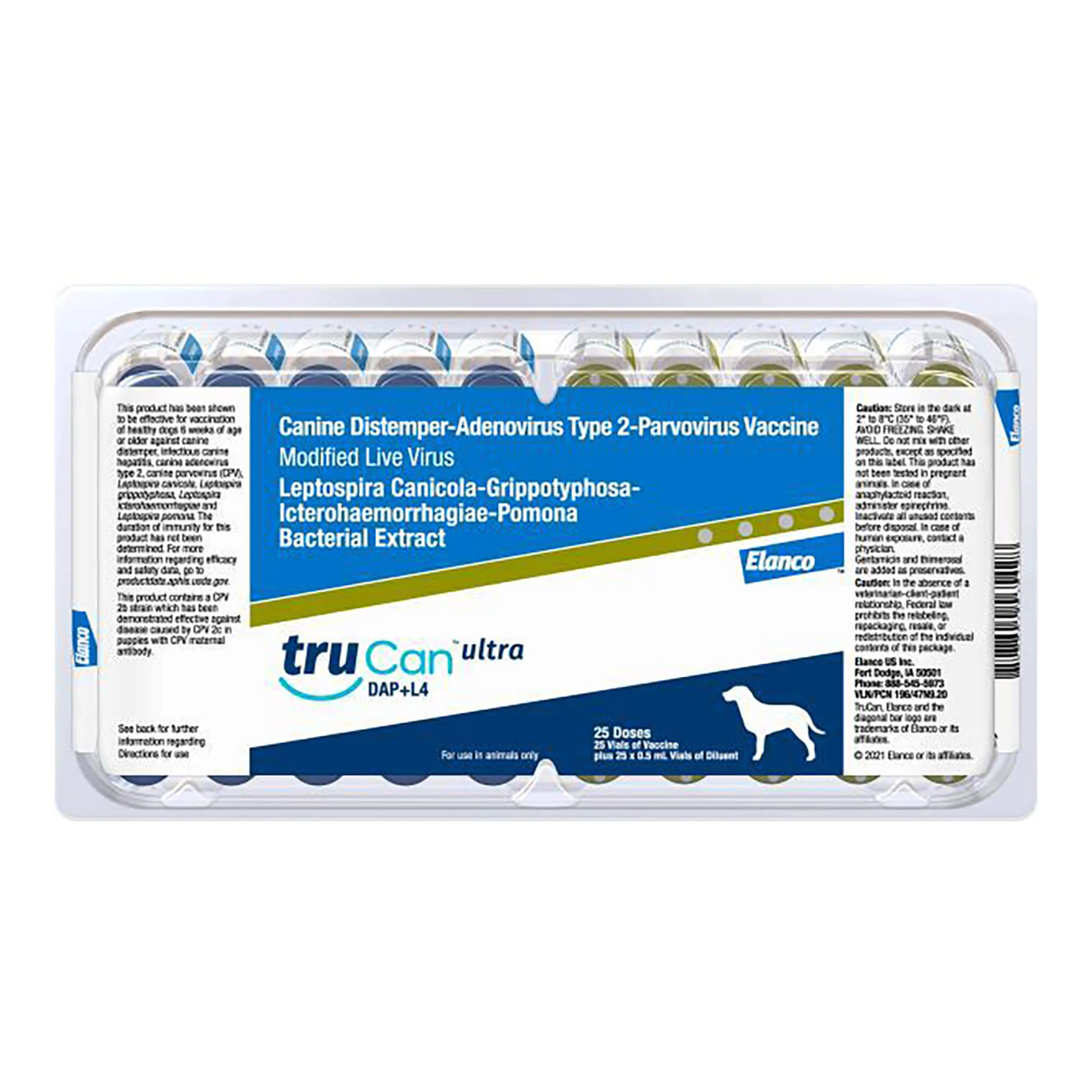 TruCan Ultra DAP+L4 / Ultra Duramune DAP+ 4L Vaccine for Dogs (25 x 1ml) - Image 1