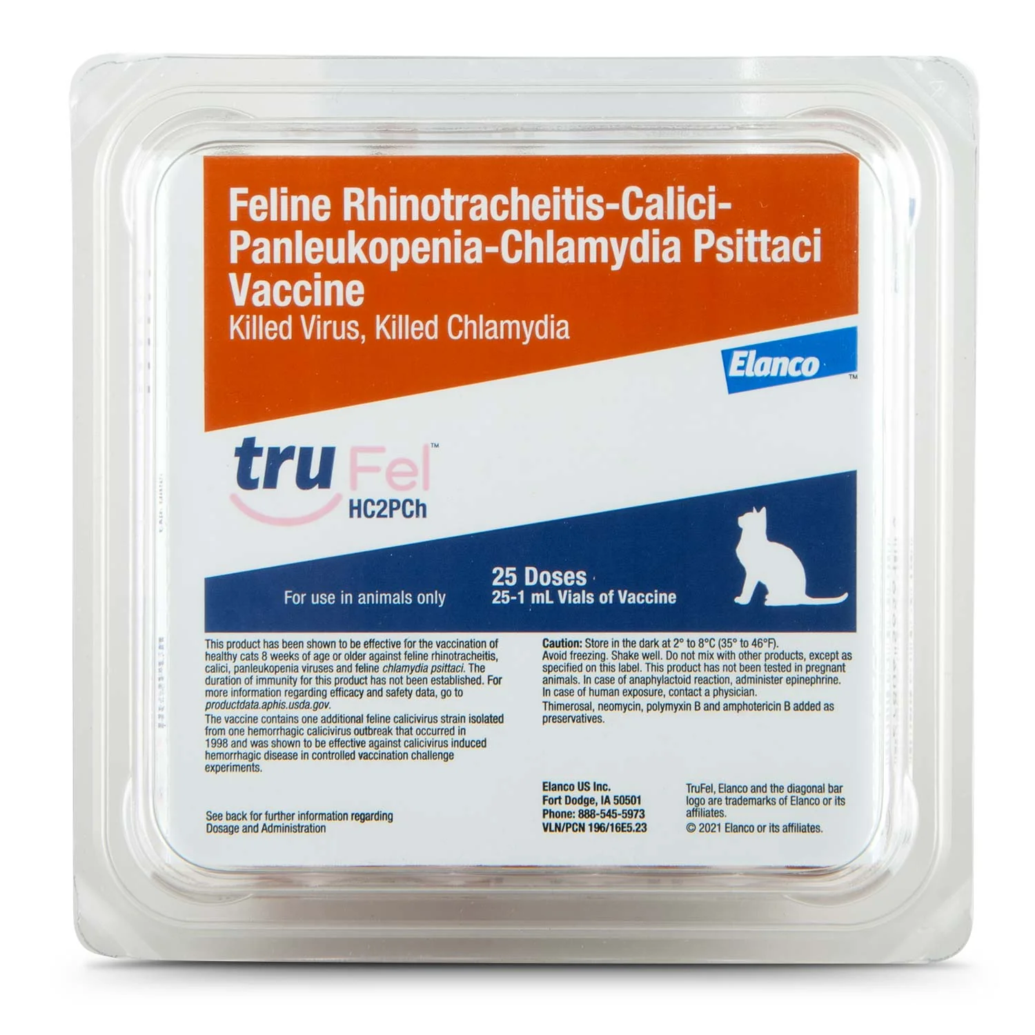 TruFel HC2PCh Cat Vaccine (formerly Fel-O-Vax IV + CaliciVax), 25 Single Doses - Image 1