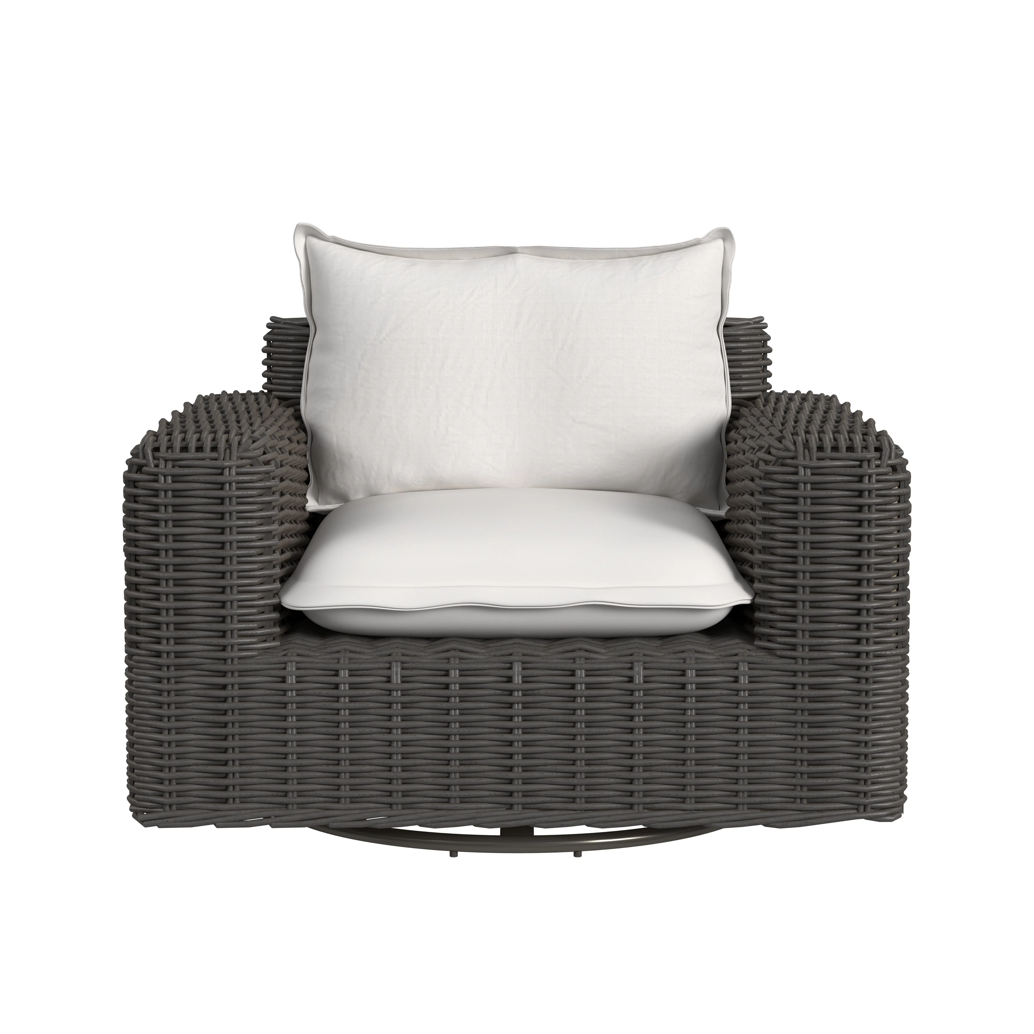 Cabo Oversized Swivel Club Chair in Soothe Pearl w/ Flange Welt - Image 2