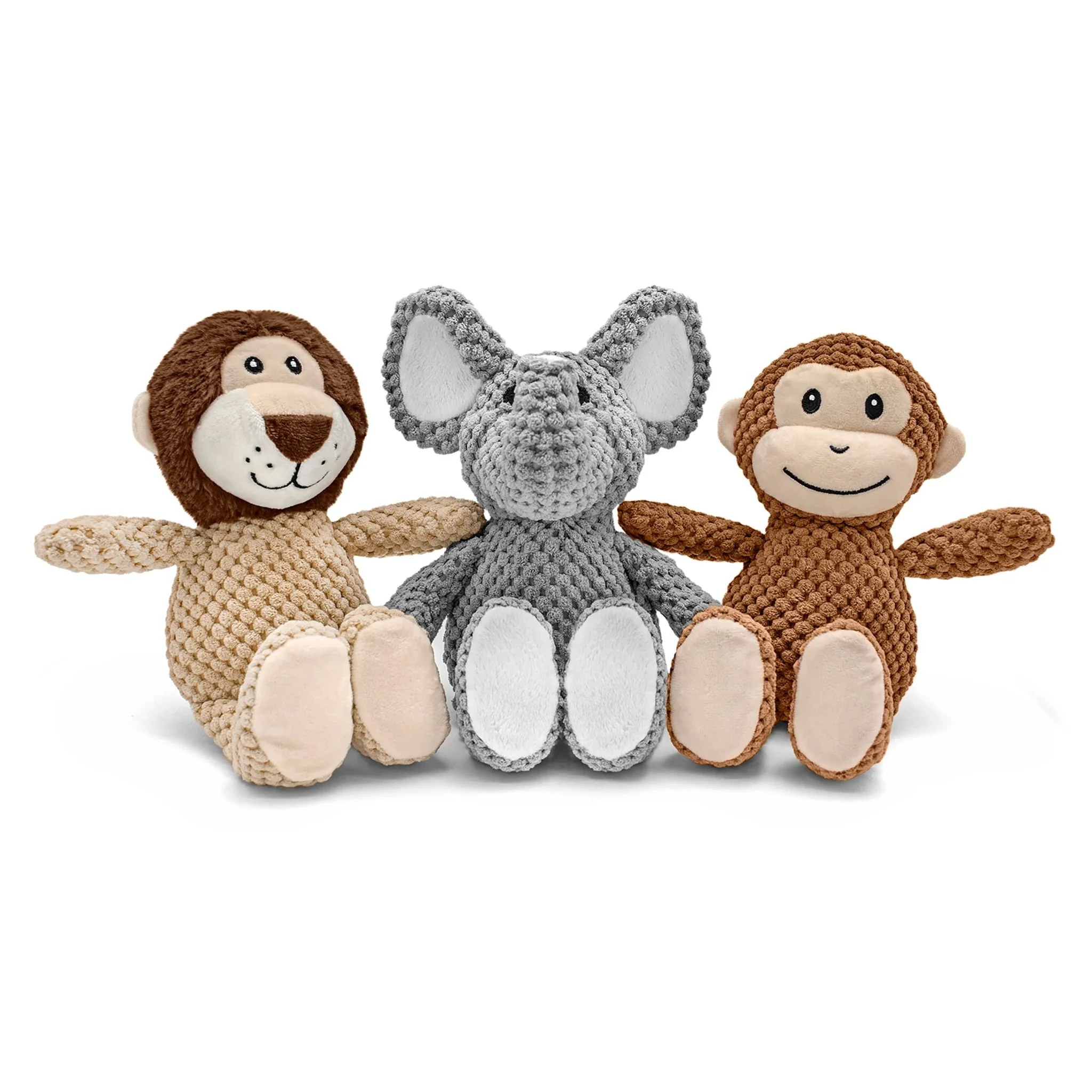 Tuff Plush Assorted Dog Toys – Elephants, Lions, Monkey