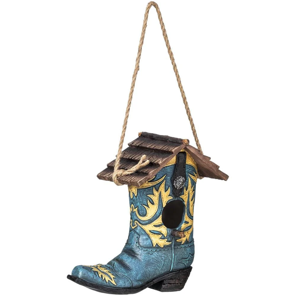 Turquoise Boot Birdhouse - Image 1