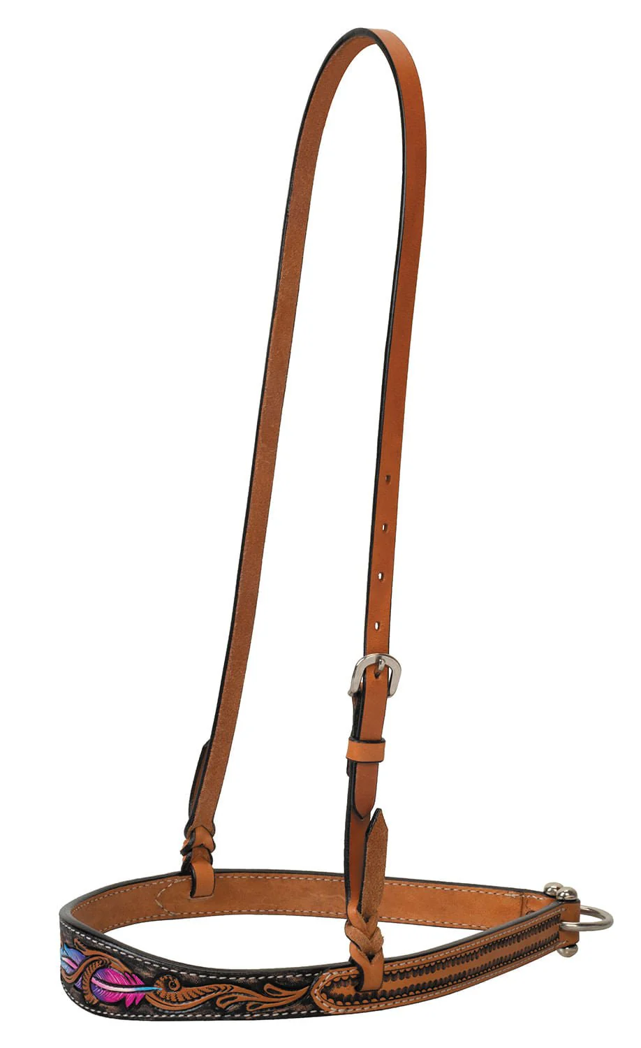 Turquoise Cross Twisted Feather Noseband - Image 2
