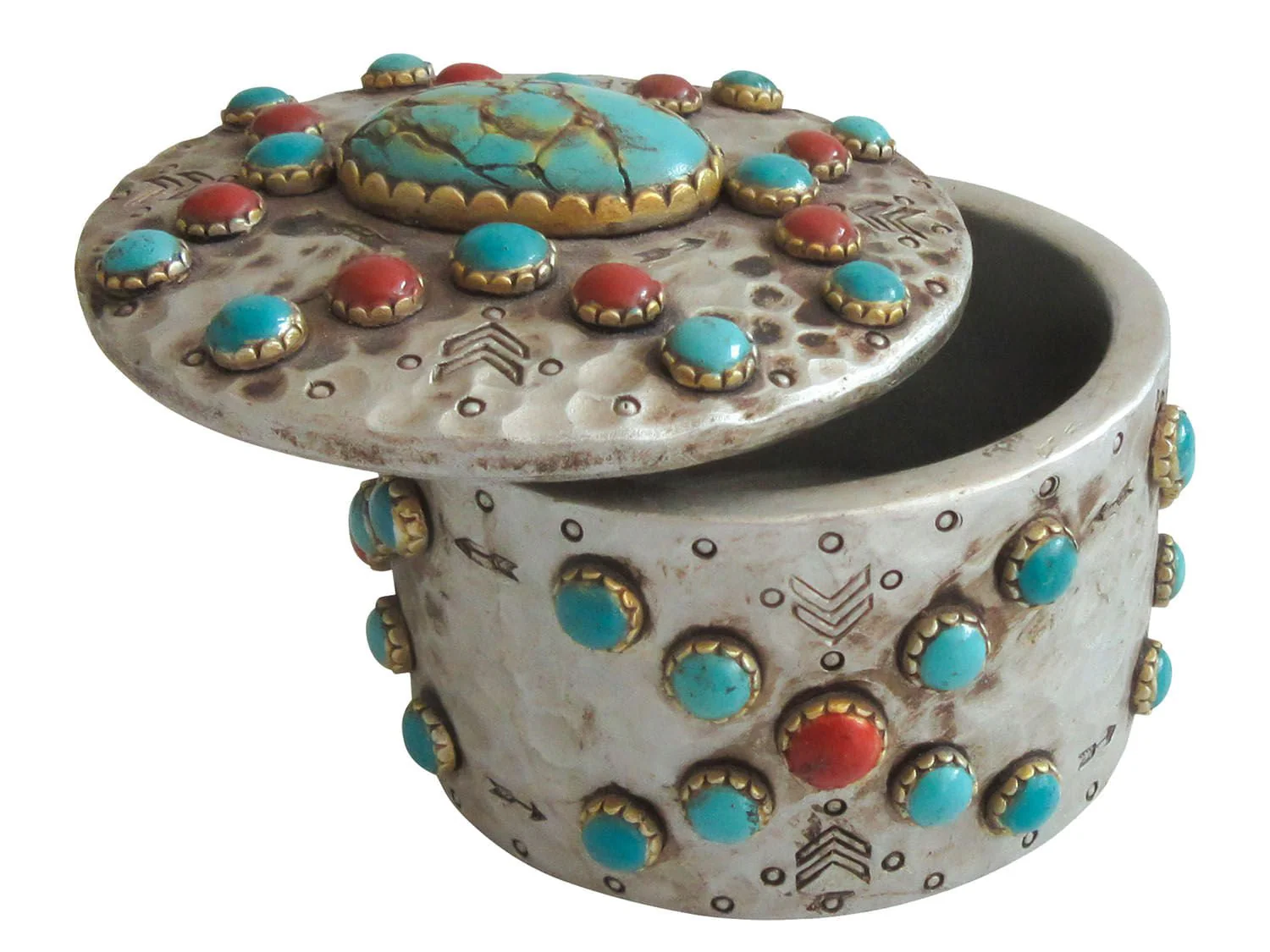 Turquoise Stones Jewelry & Trinket Box - Image 1
