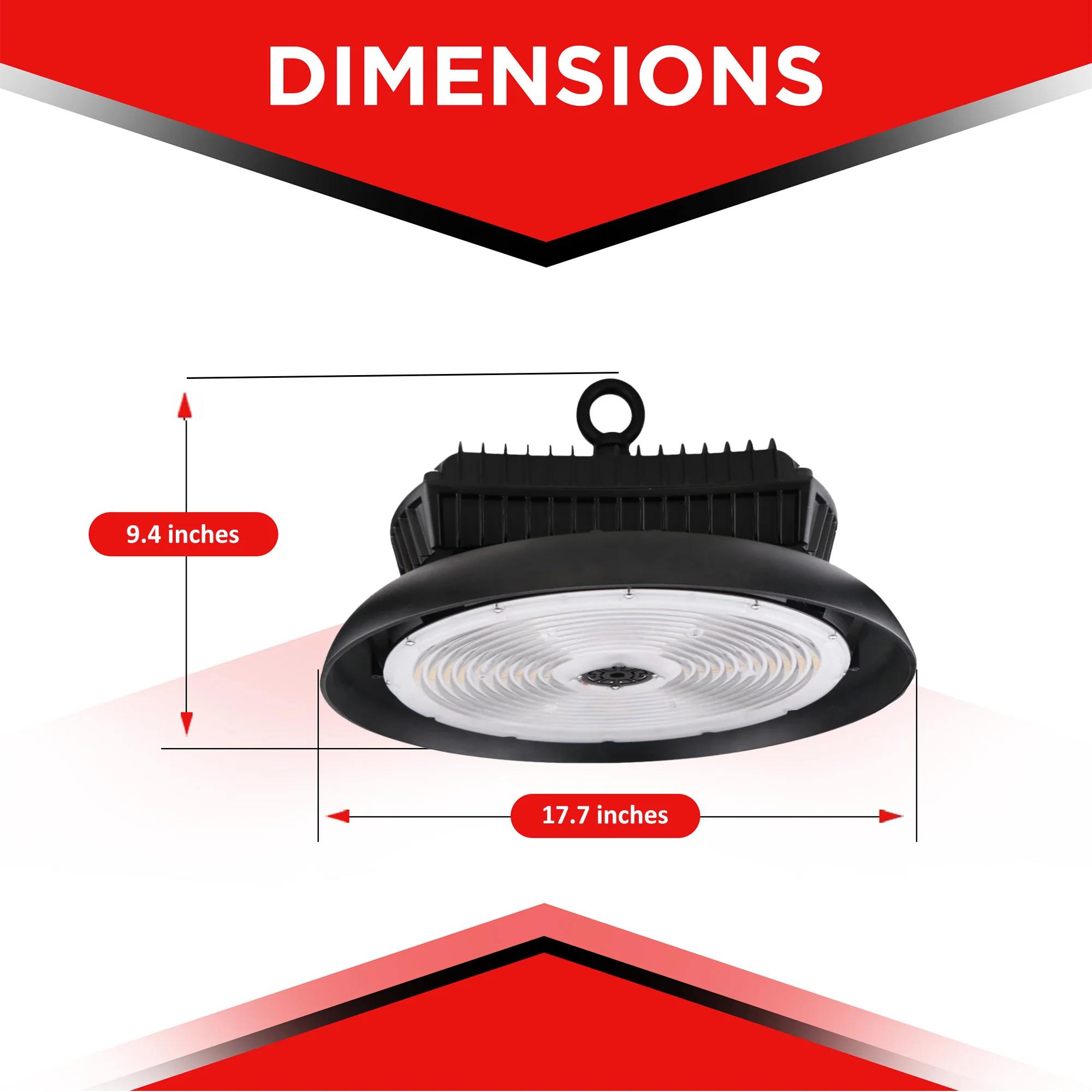 400W LED UFO High Bay - 5700K - 57,200 lumens - DLC & IP65 Rated - Image 3
