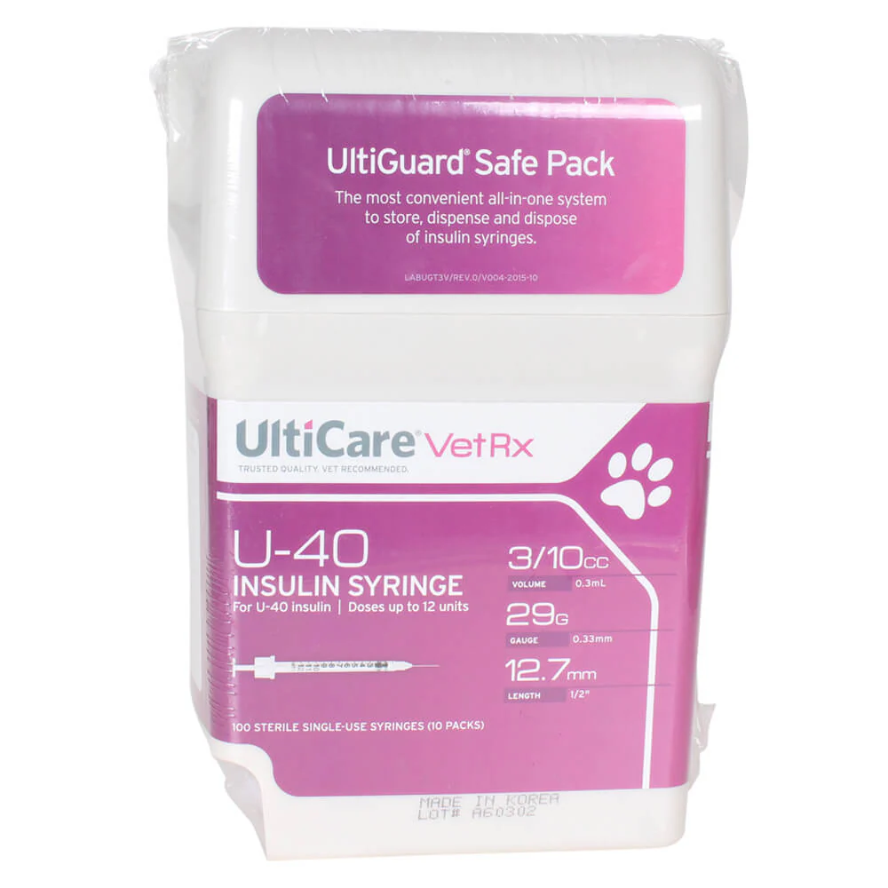 UltiCare U-40 Insulin Syringes with Sharps Container, 100 Count - Image 1