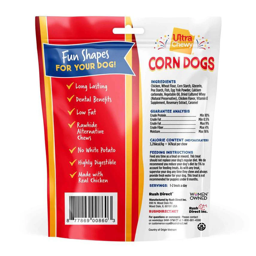 Ultra Chewy Corn Dogs Dog Treats, 4 ct - Image 2