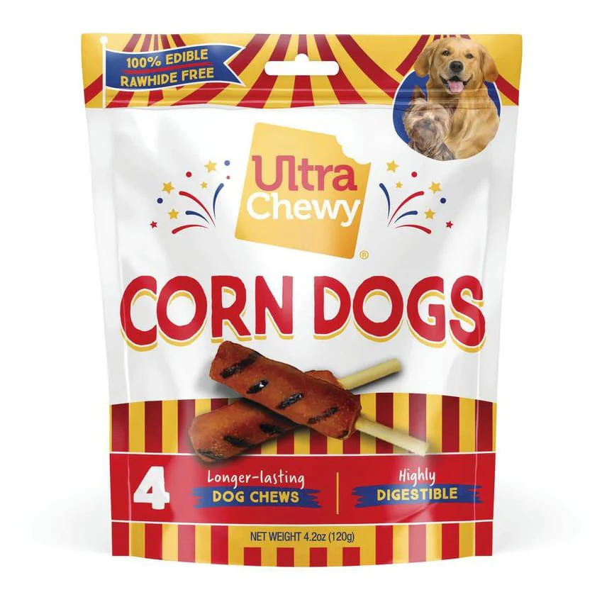 Ultra Chewy Corn Dogs Dog Treats, 4 ct - Image 1