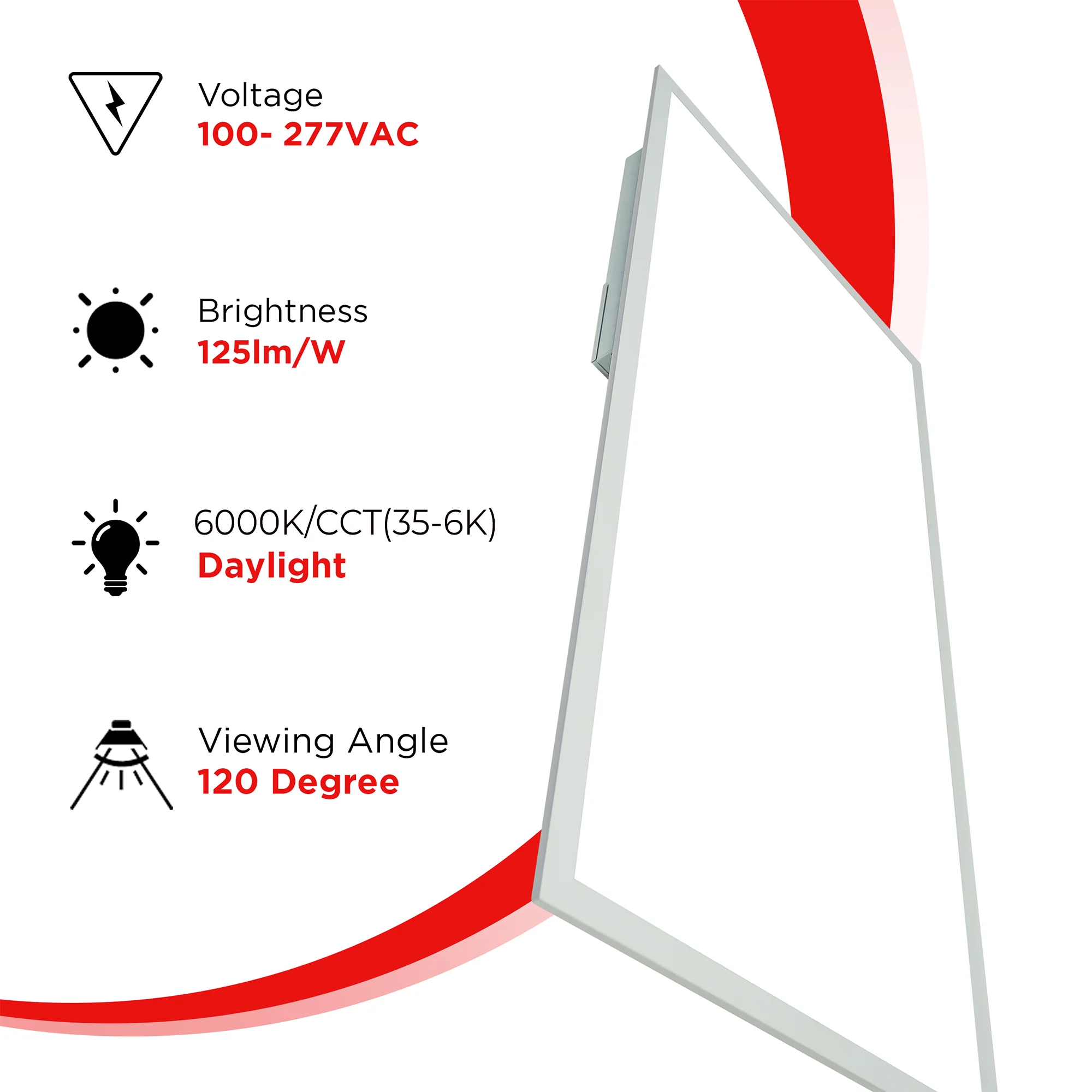 2x4 LED Backlit Panel Light - 50W - 6000K/ CCT - 6250 lumens - ETL Certified - Version 2 - 4 Pack - Image 2