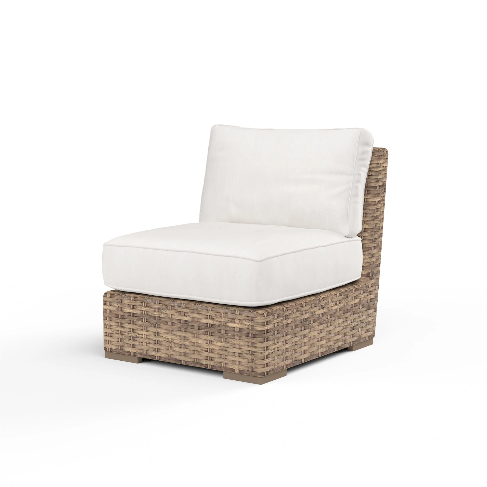 Havana Armless Club in Canvas Flax w/ Self Welt - Image 3