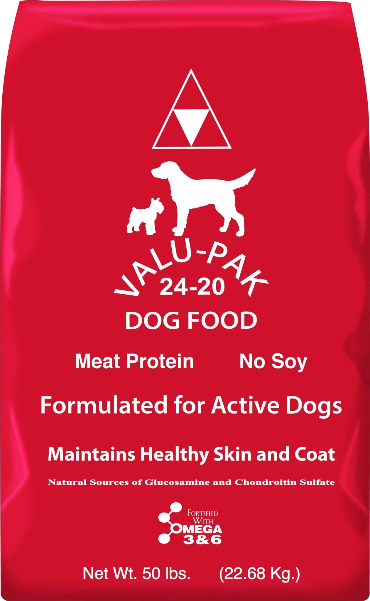 Valu-Pak 24-20 Performance Dry Dog Food for Active Dogs (Red Bag), 50 lb
