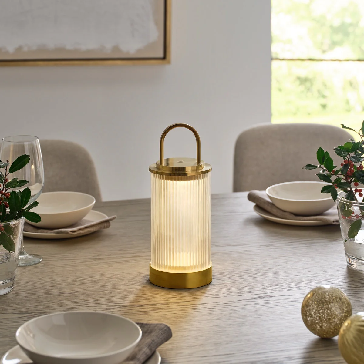 Tawa Accent Rechargeable Table Lamp Natural Brass 2700K 90 CRI wall charger included - Image 2