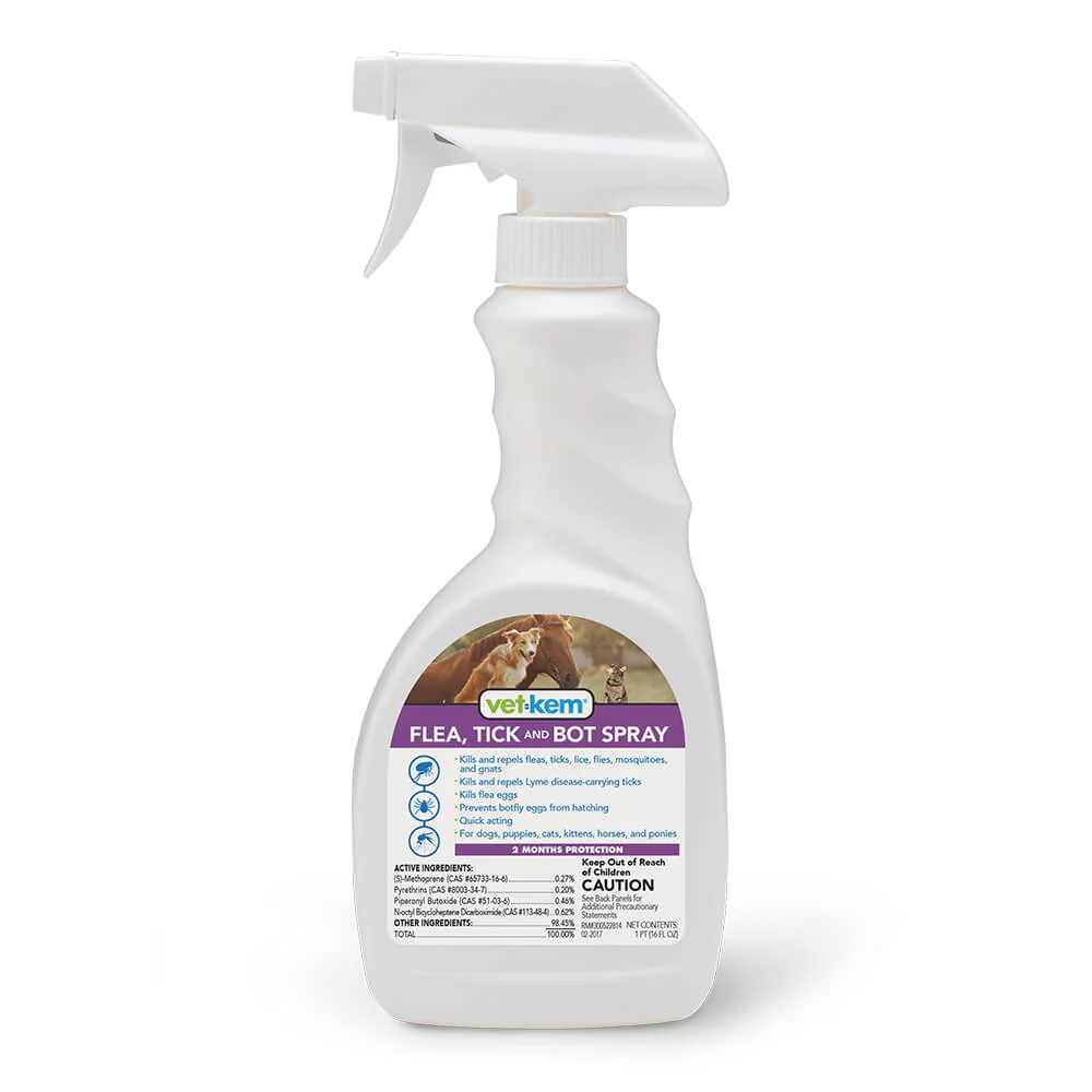 Vet-Kem Flea, Tick & Bot Spray, 16 oz - Image 1