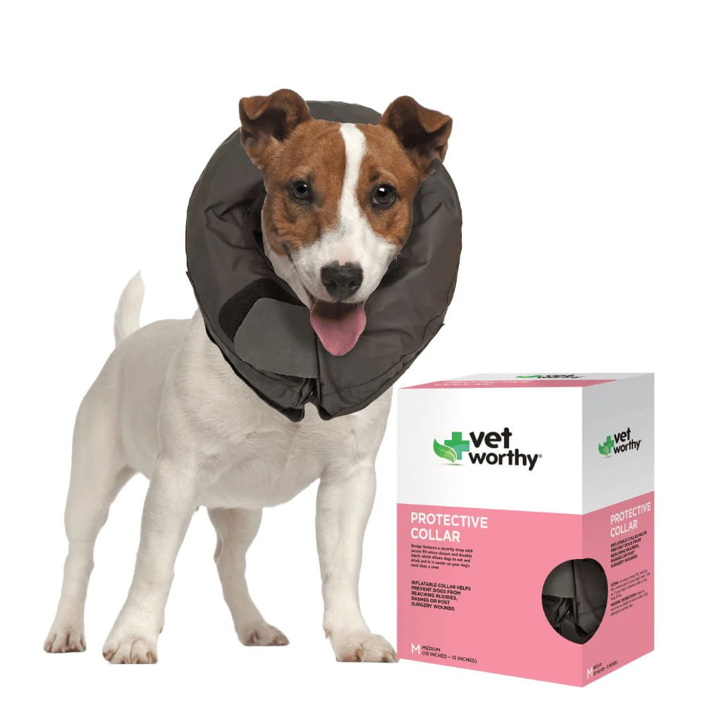 Vet Worthy Inflatable Collar, Black - Image 1