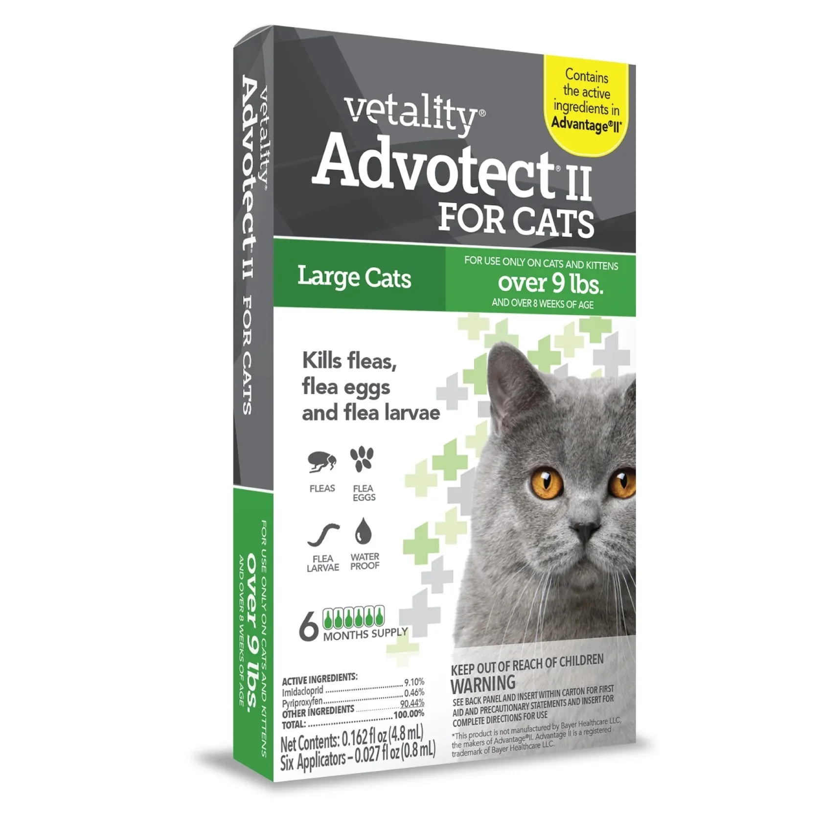 Vetality Advotect II Flea Topical for Cats, 6 pack - Image 1