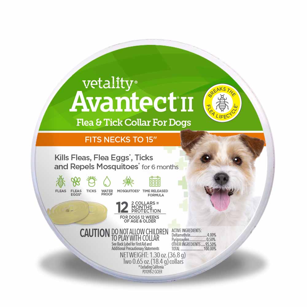 Vetality Avantect II Flea & Tick Collar for Dogs, 2 pack - Image 1