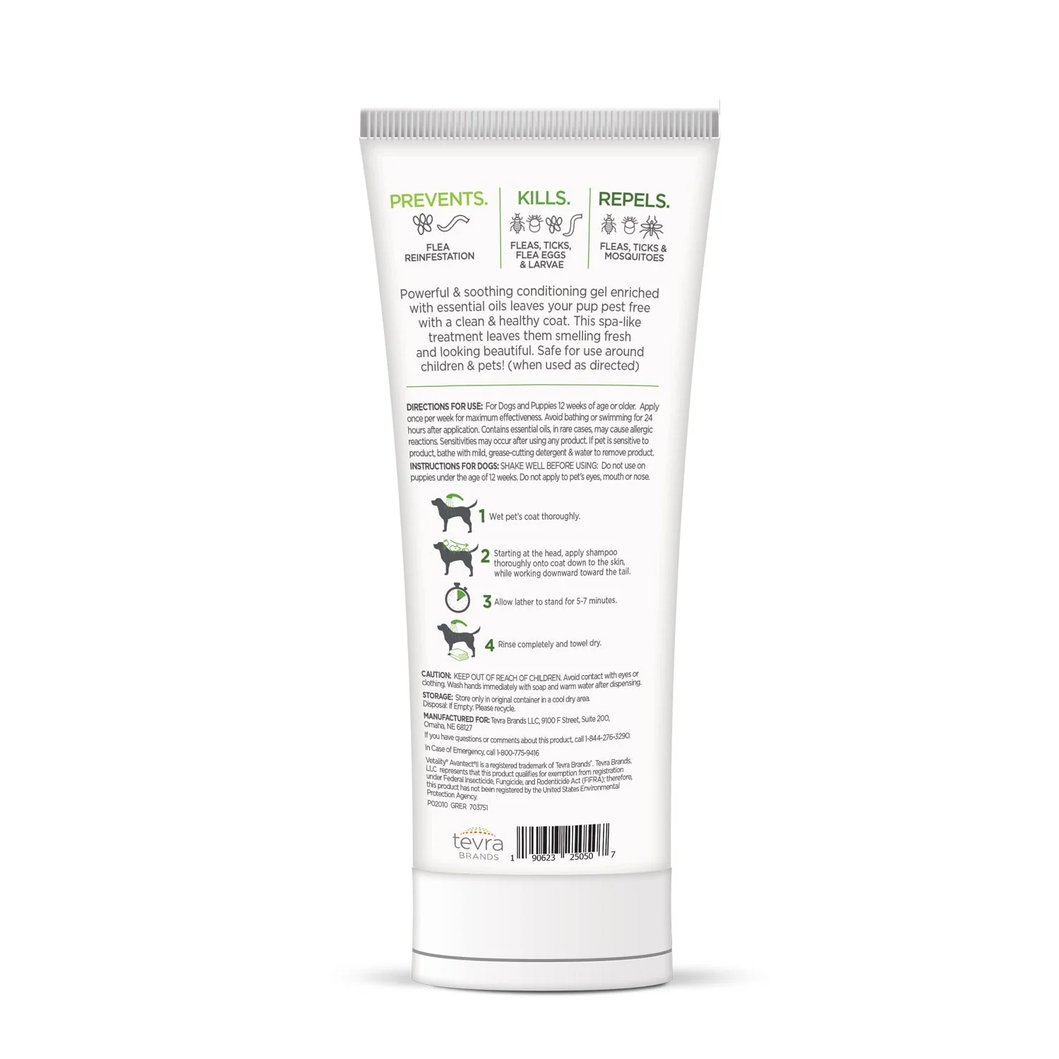 Vetality Avantect II Flea & Tick Shampoo for Dogs - Paraben & Sulfate Free - Image 2