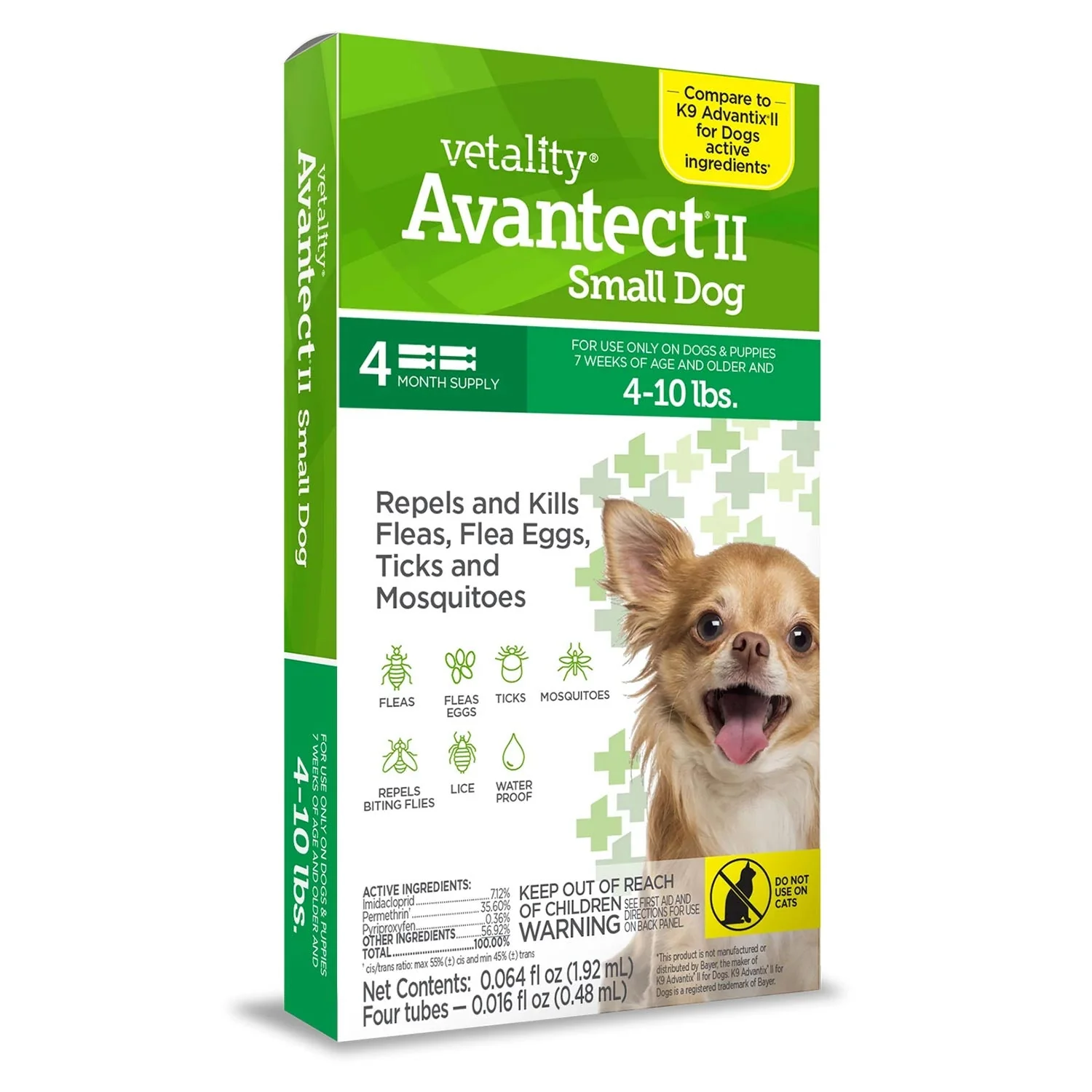 Vetality Avantect II Flea & Tick Topical for Dogs, 4 pk - Image 1