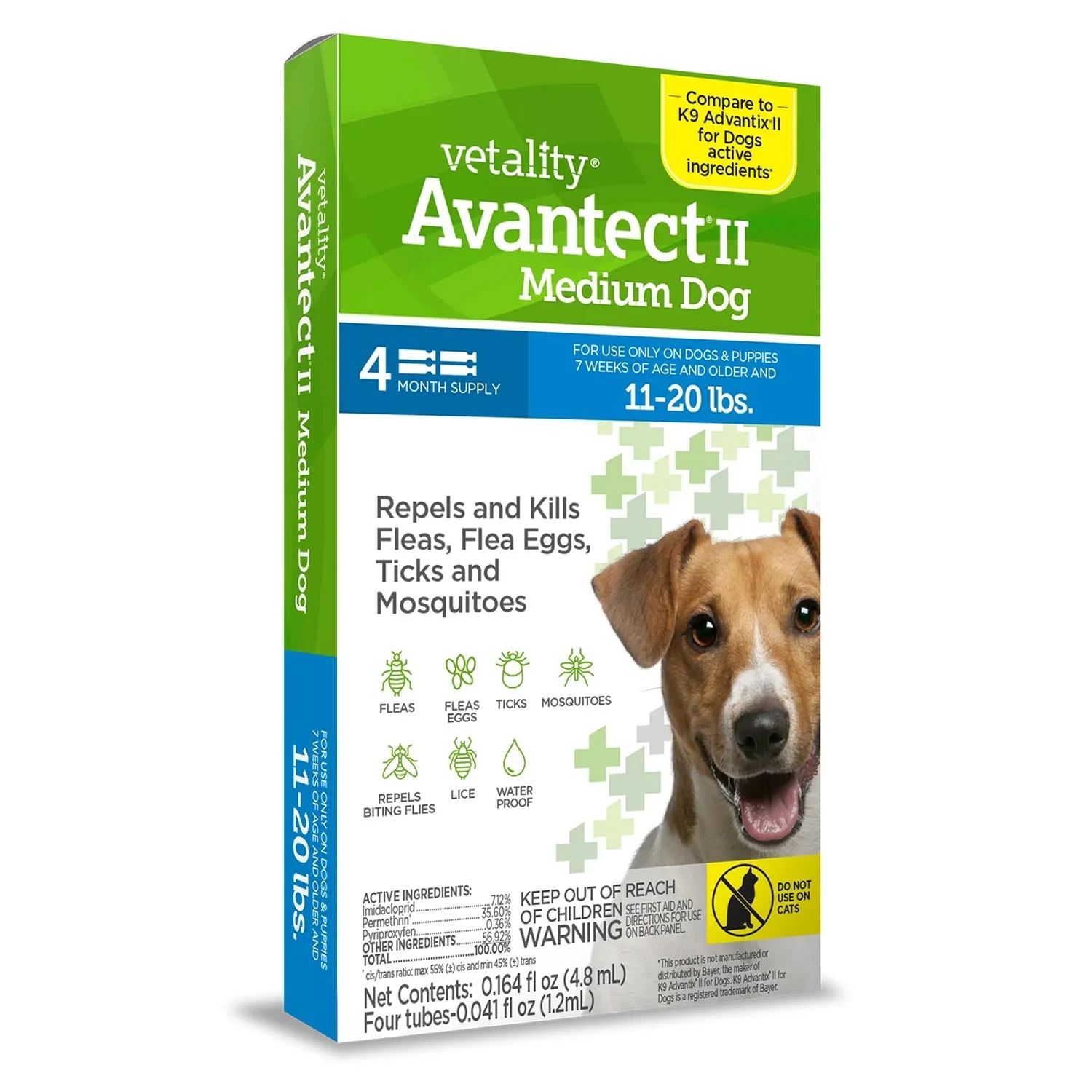 Vetality Avantect II Flea & Tick Topical for Dogs, 4 pk - Image 2