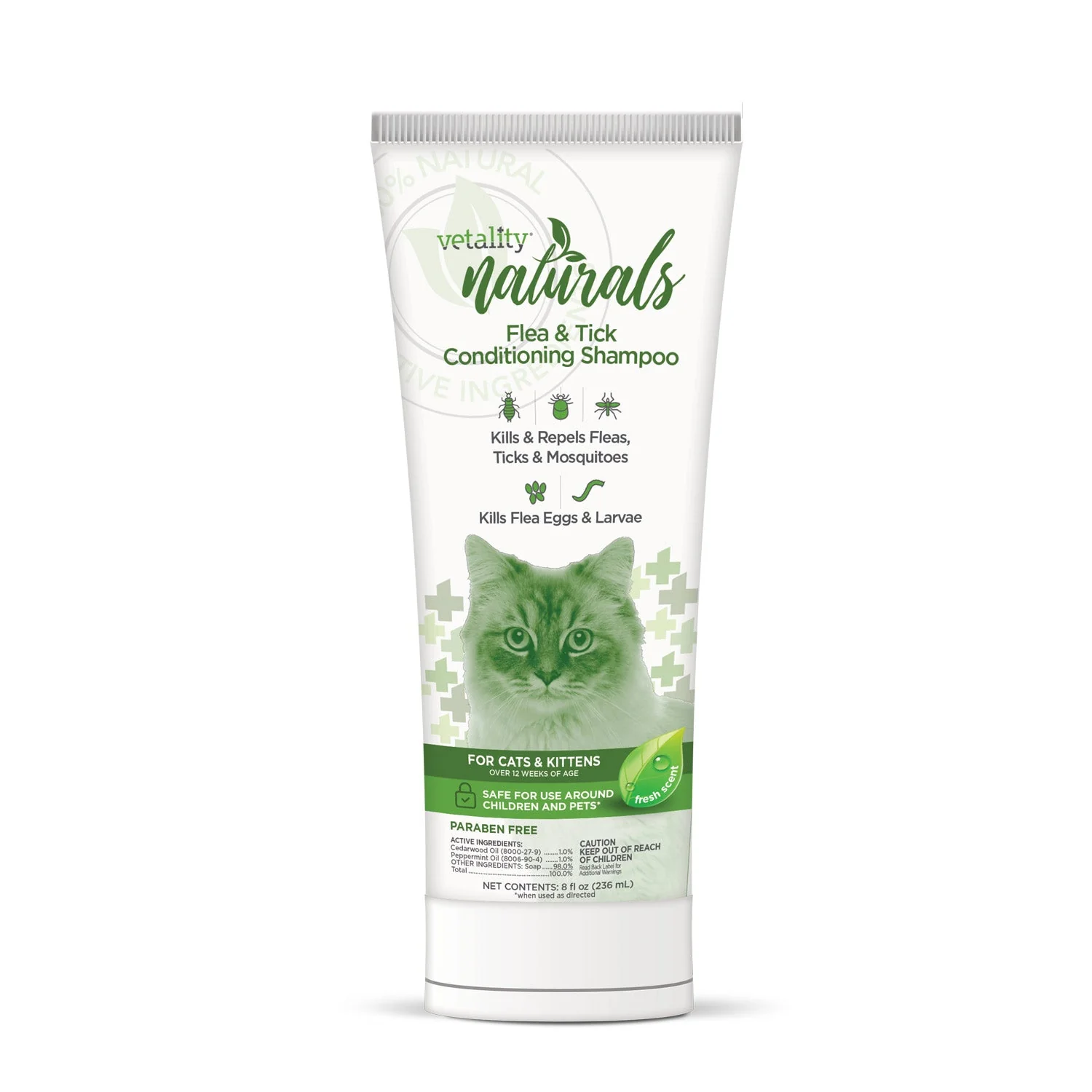 Vetality Naturals Flea & Tick Conditioning Shampoo for Cats & Kittens - Image 1